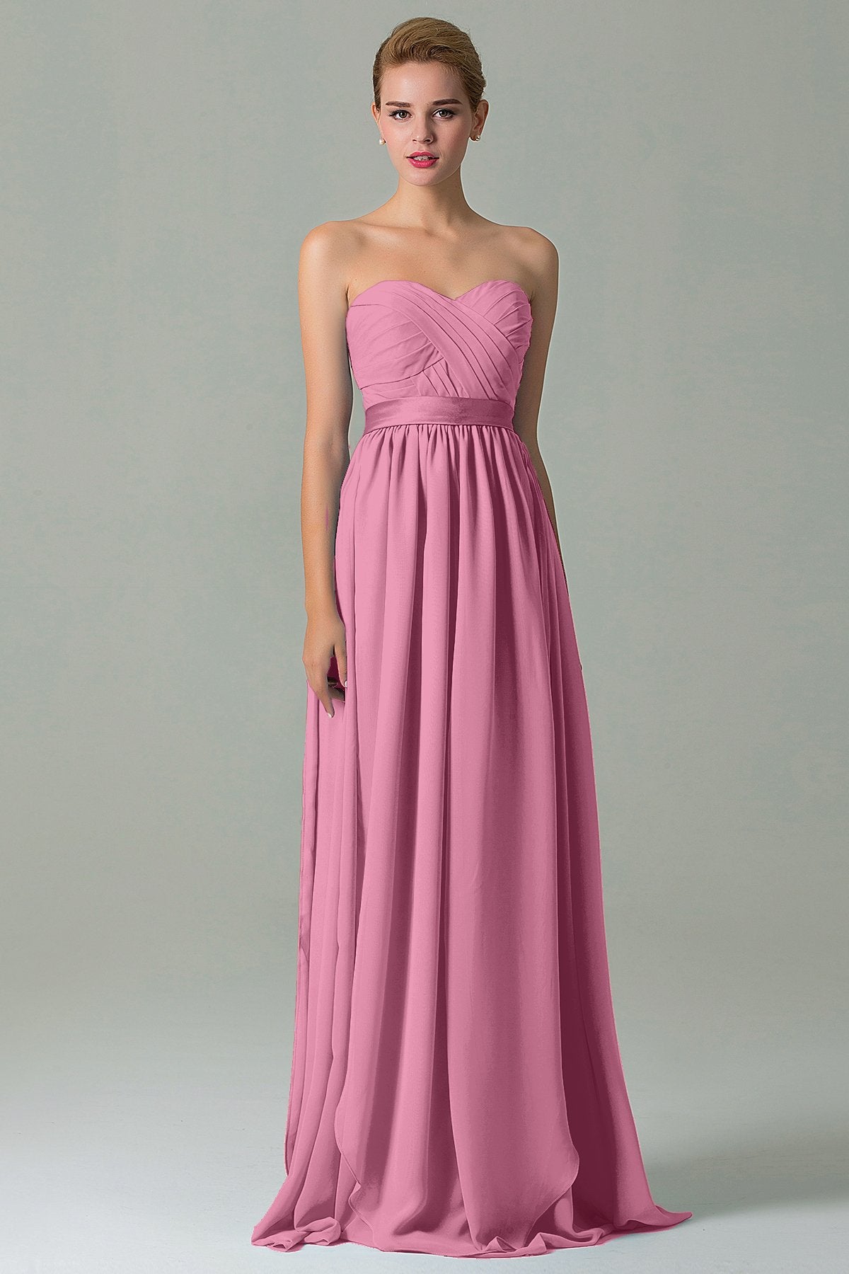 COCOMELODY Sheath Floor Length Chiffon Bridesmaid Dress COZF140A1 