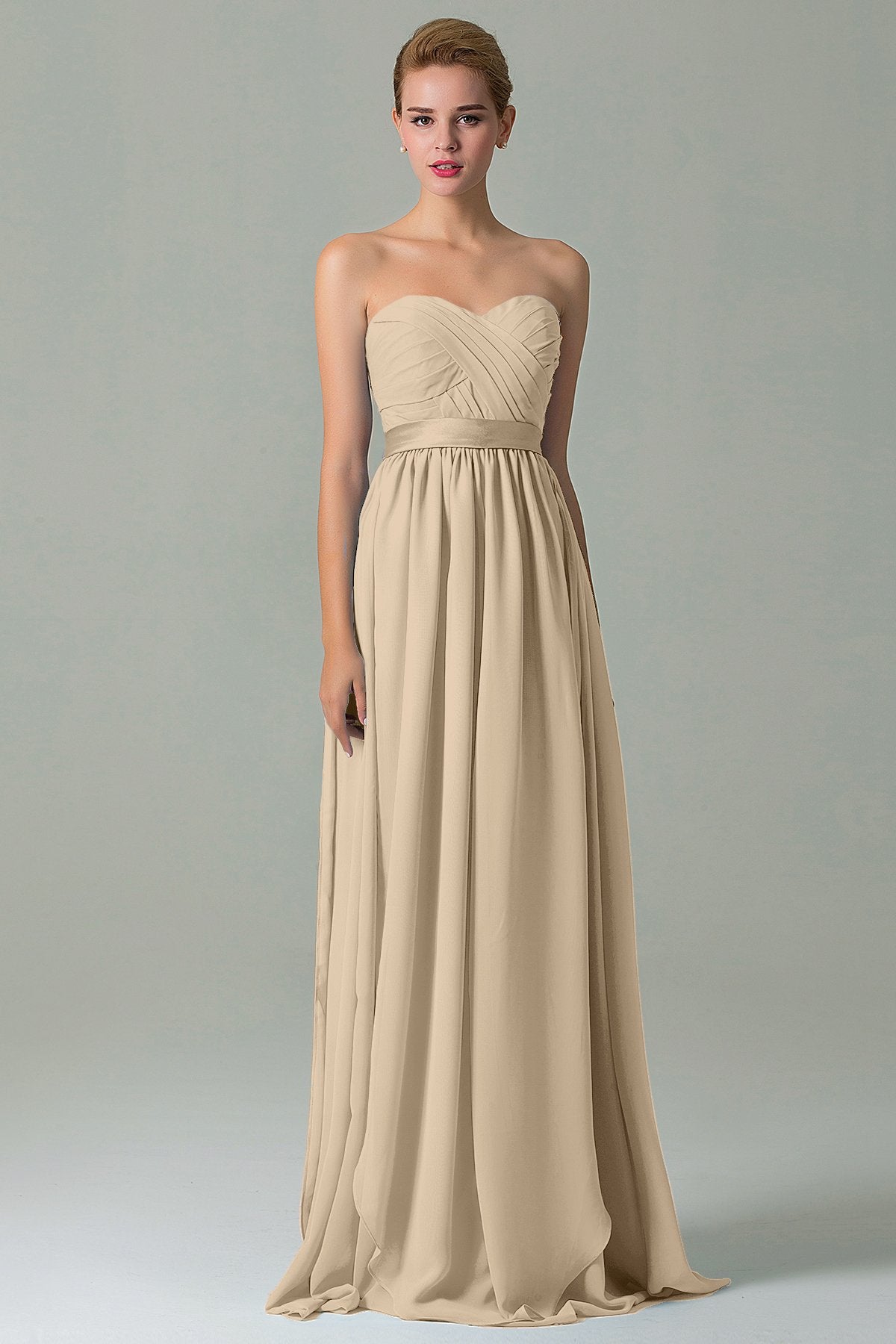 COCOMELODY Sheath Floor Length Chiffon Bridesmaid Dress COZF140A1 