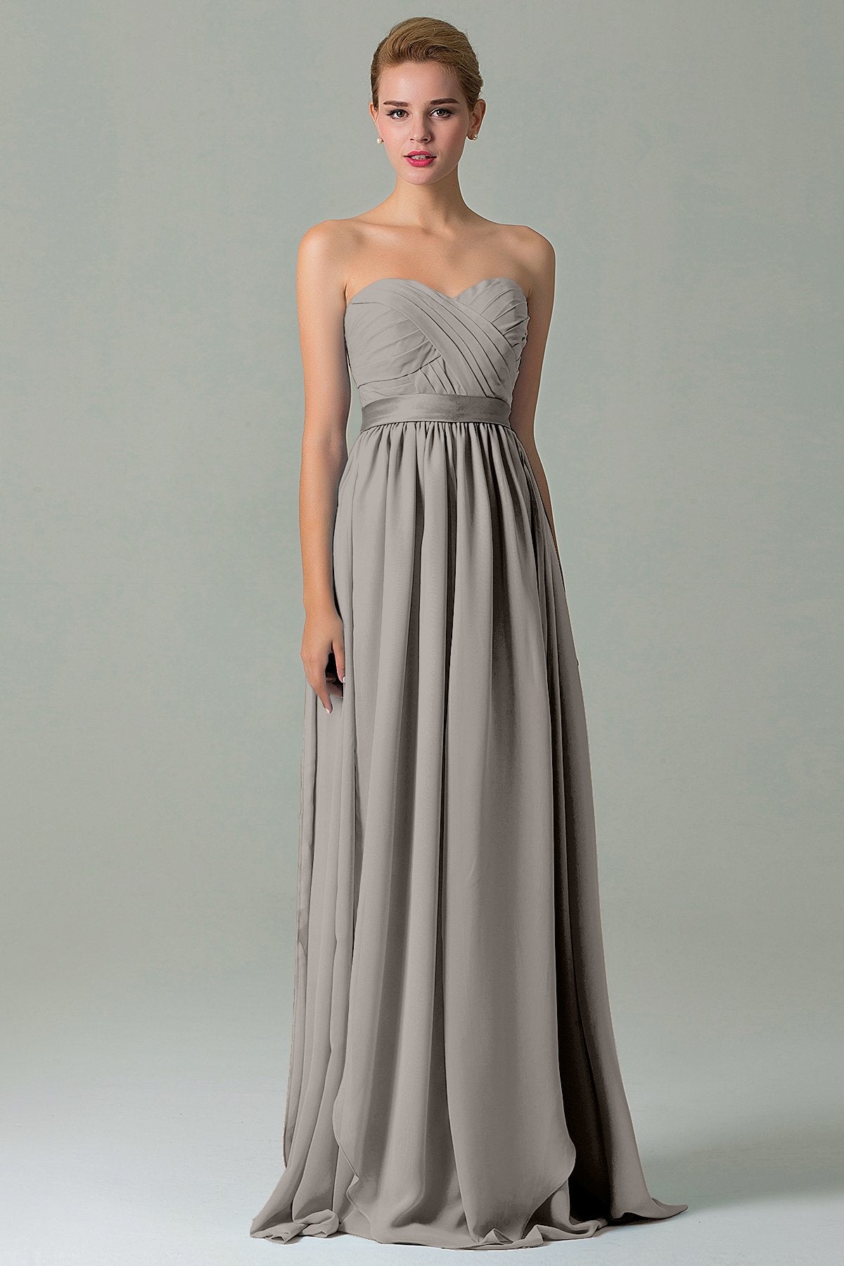 COCOMELODY Sheath Floor Length Chiffon Bridesmaid Dress COZF140A1 