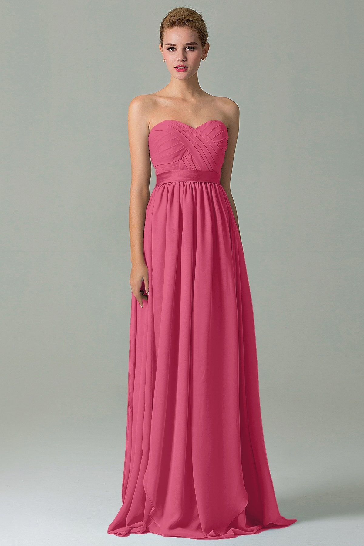 COCOMELODY Sheath Floor Length Chiffon Bridesmaid Dress COZF140A1 