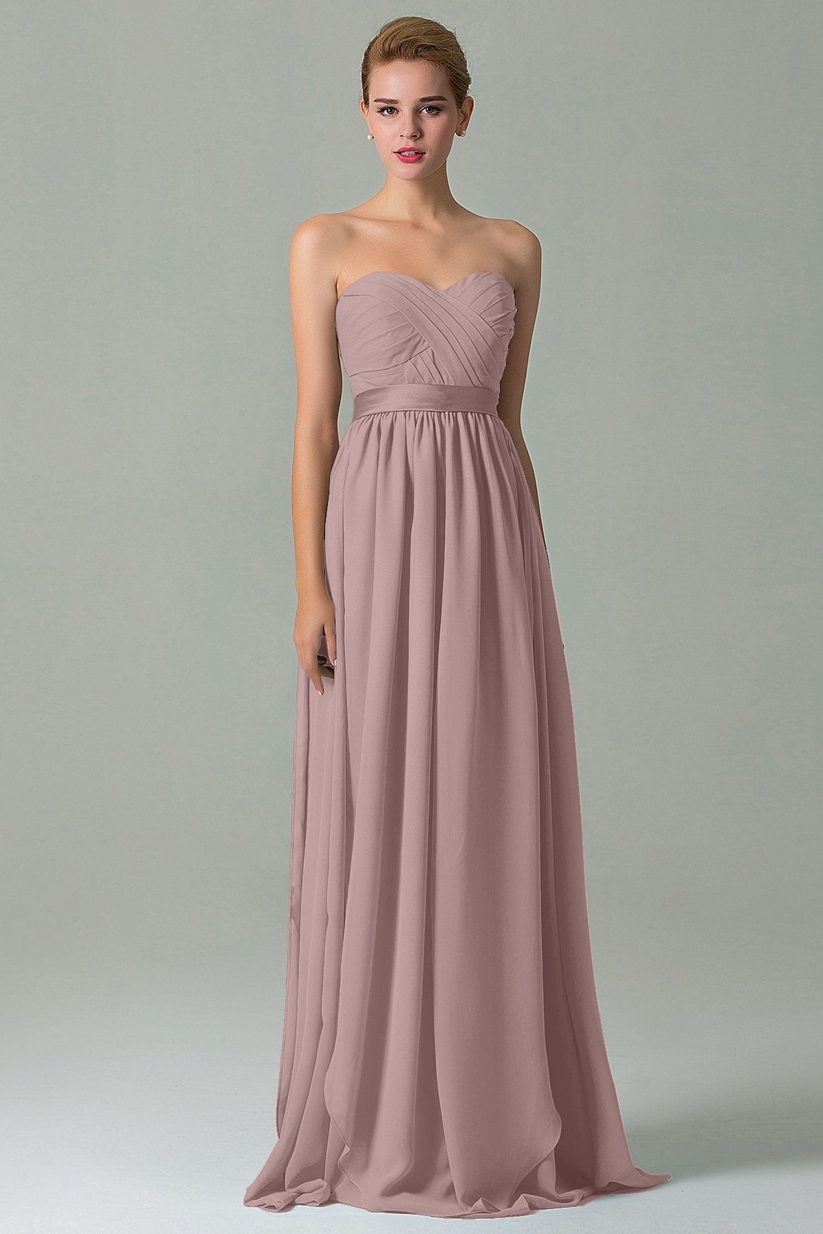 COCOMELODY Sheath Floor Length Chiffon Bridesmaid Dress COZF140A1 