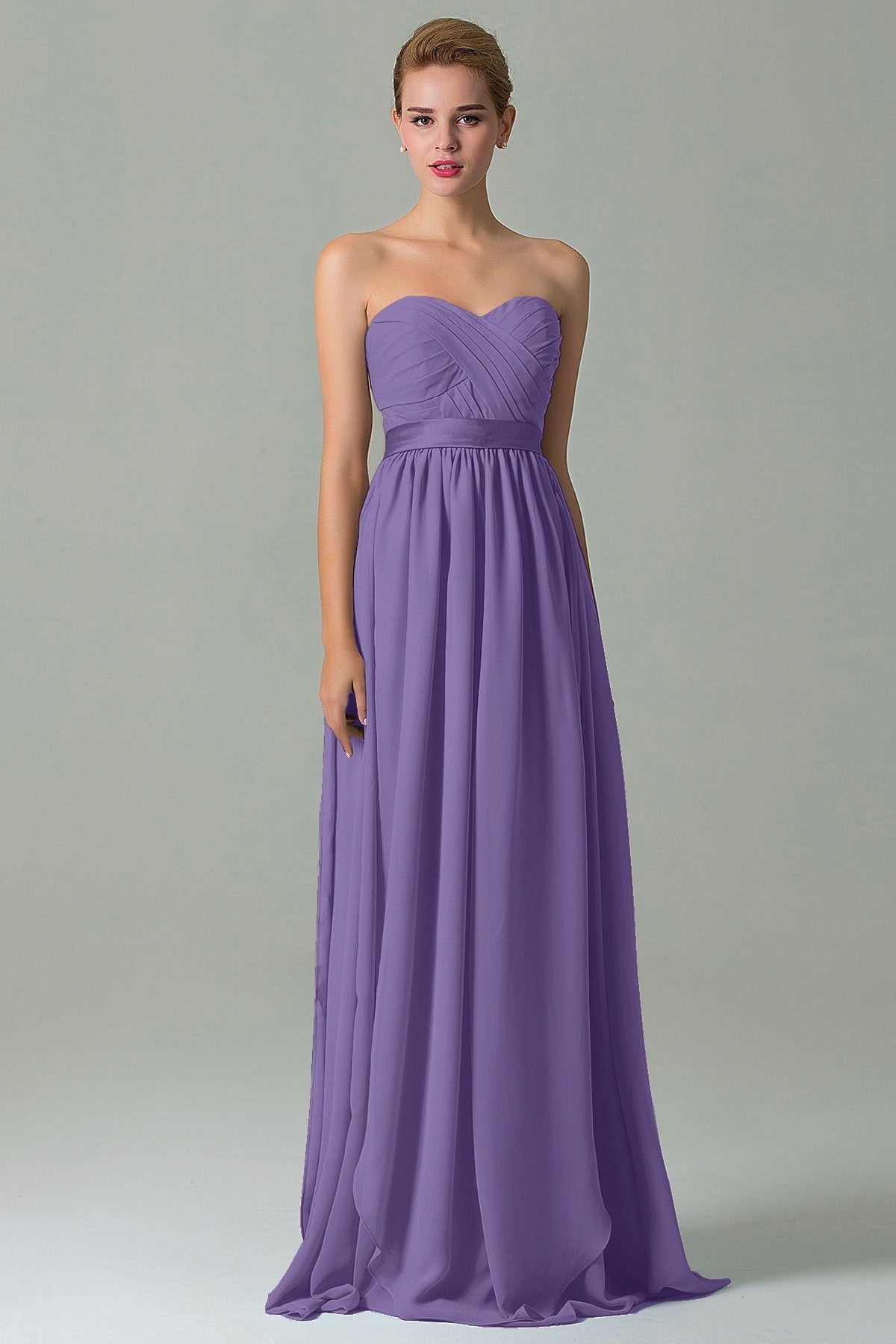 COCOMELODY Sheath Floor Length Chiffon Bridesmaid Dress COZF140A1 