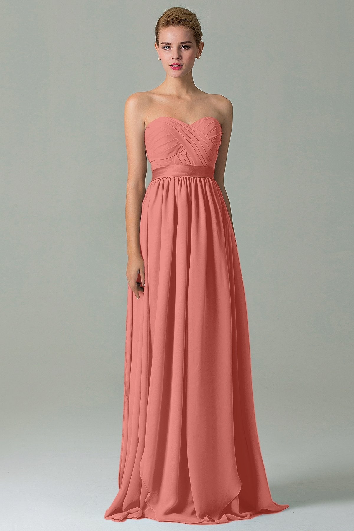 COCOMELODY Sheath Floor Length Chiffon Bridesmaid Dress COZF140A1 