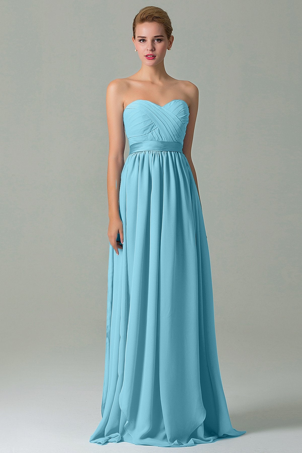 COCOMELODY Sheath Floor Length Chiffon Bridesmaid Dress COZF140A1 