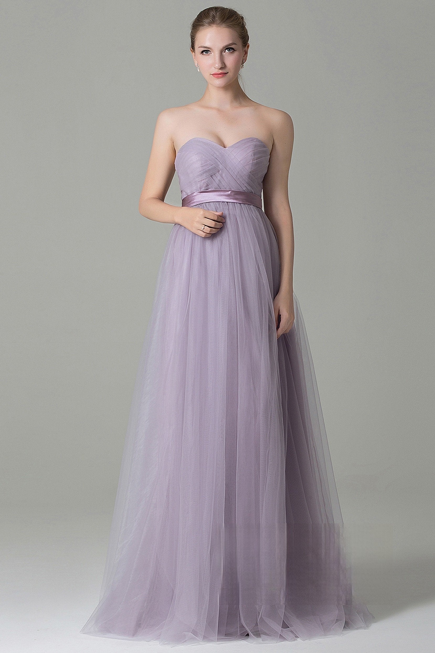 COCOMELODY Sheath-Column Floor Length Tulle Bridesmaid Dress COZF1500B 