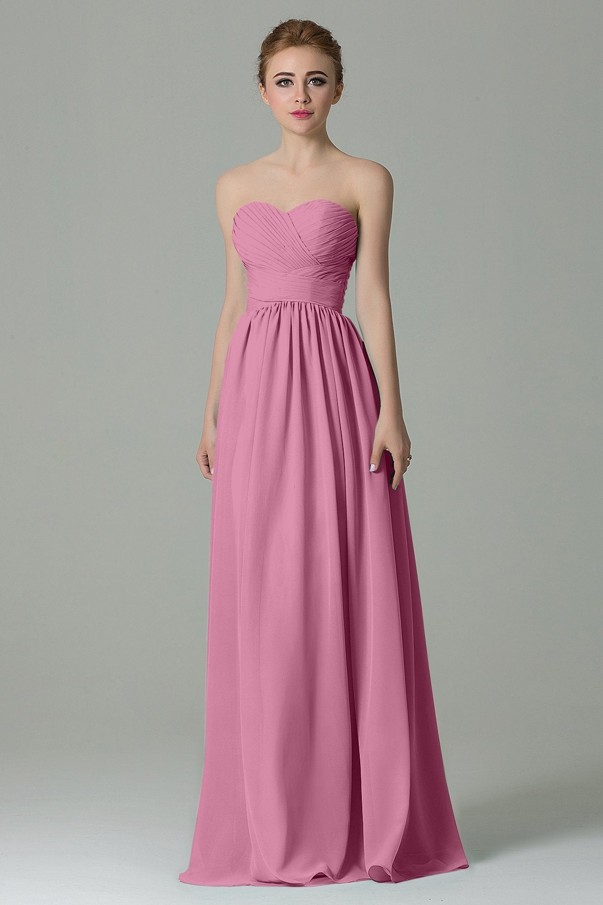 COCOMELODY Sheath Floor Length Chiffon Bridesmaid Dress COZF1500C 