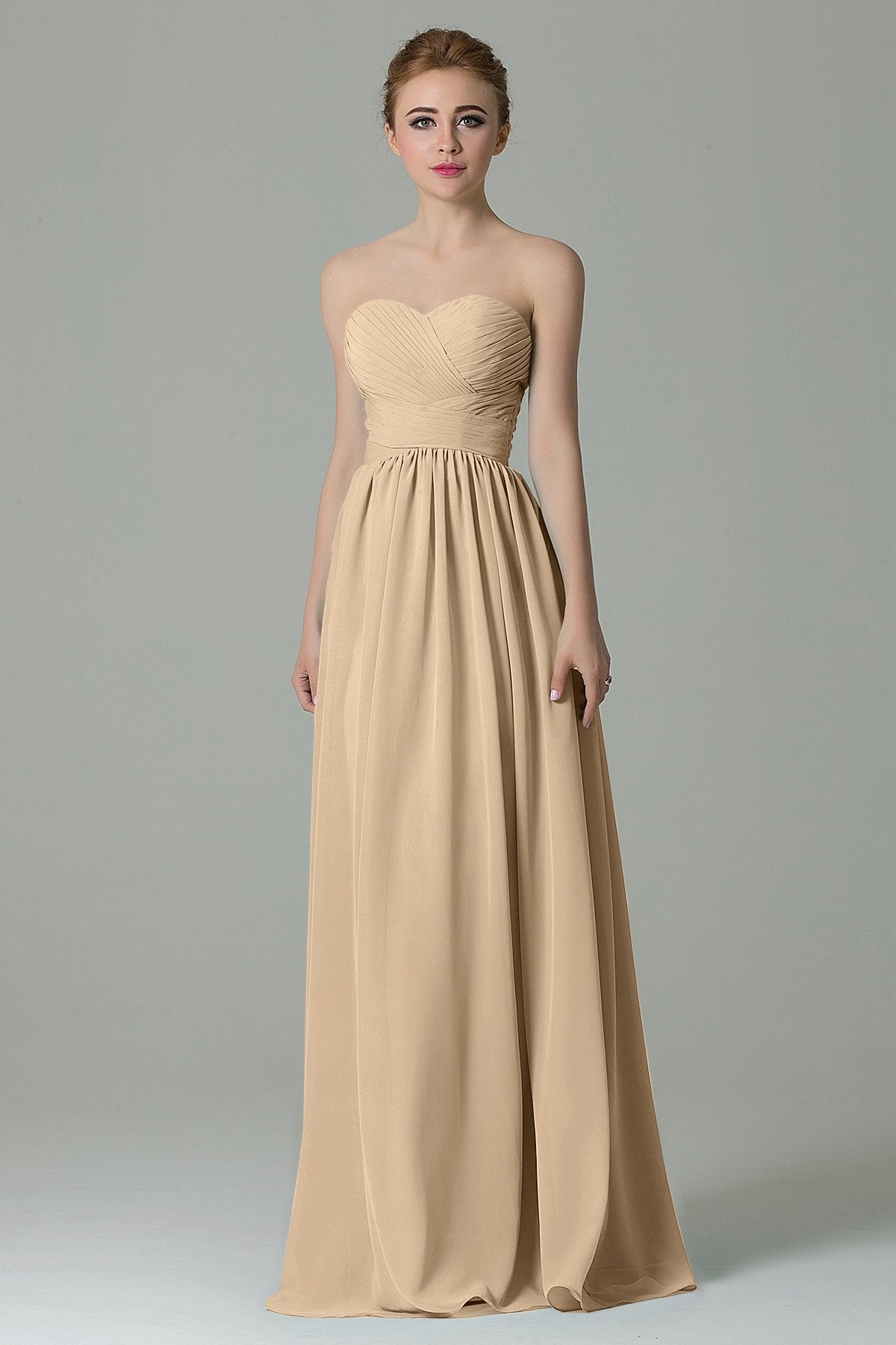 COCOMELODY Sheath Floor Length Chiffon Bridesmaid Dress COZF1500C 