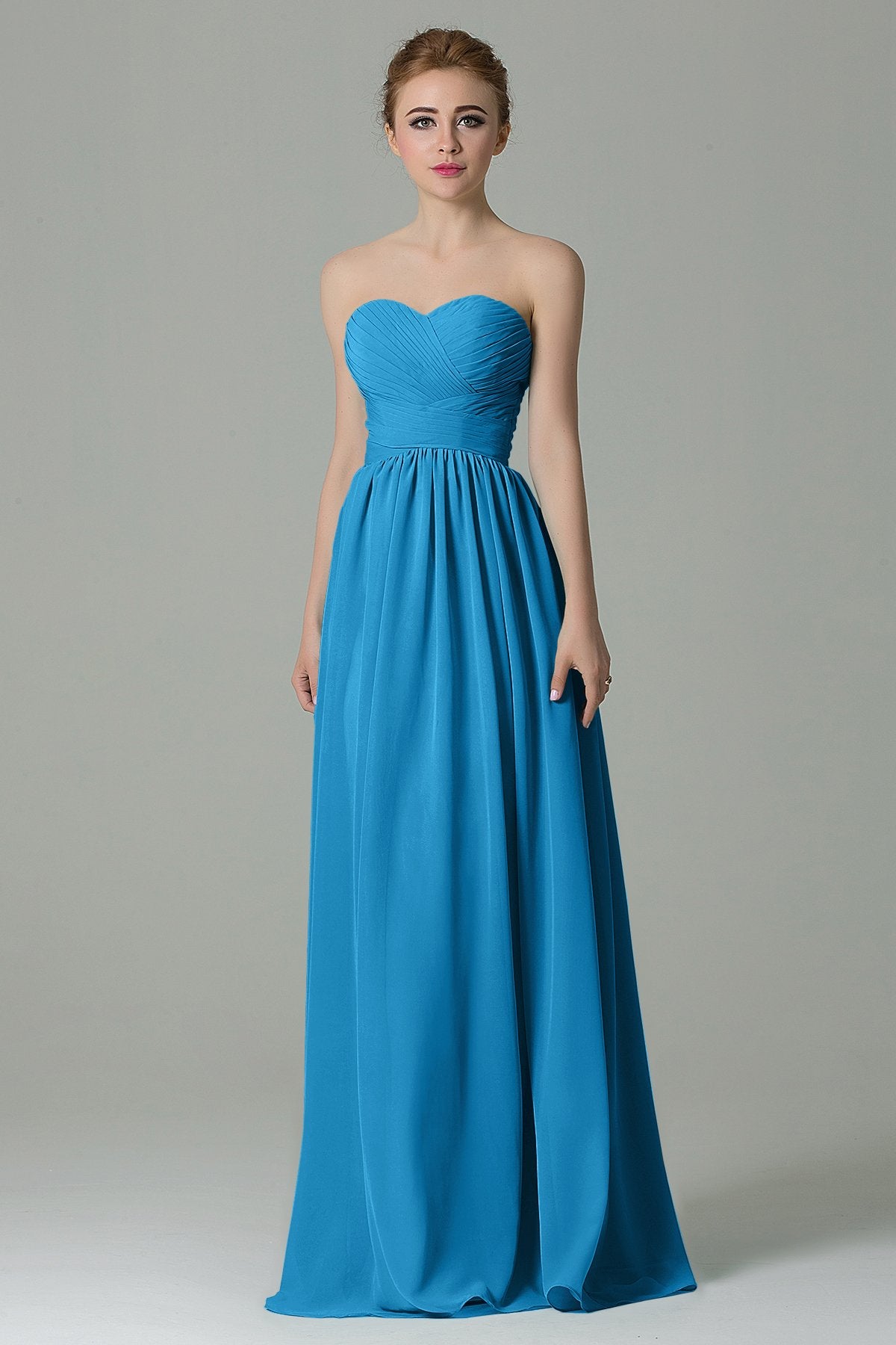 COCOMELODY Sheath Floor Length Chiffon Bridesmaid Dress COZF1500C 