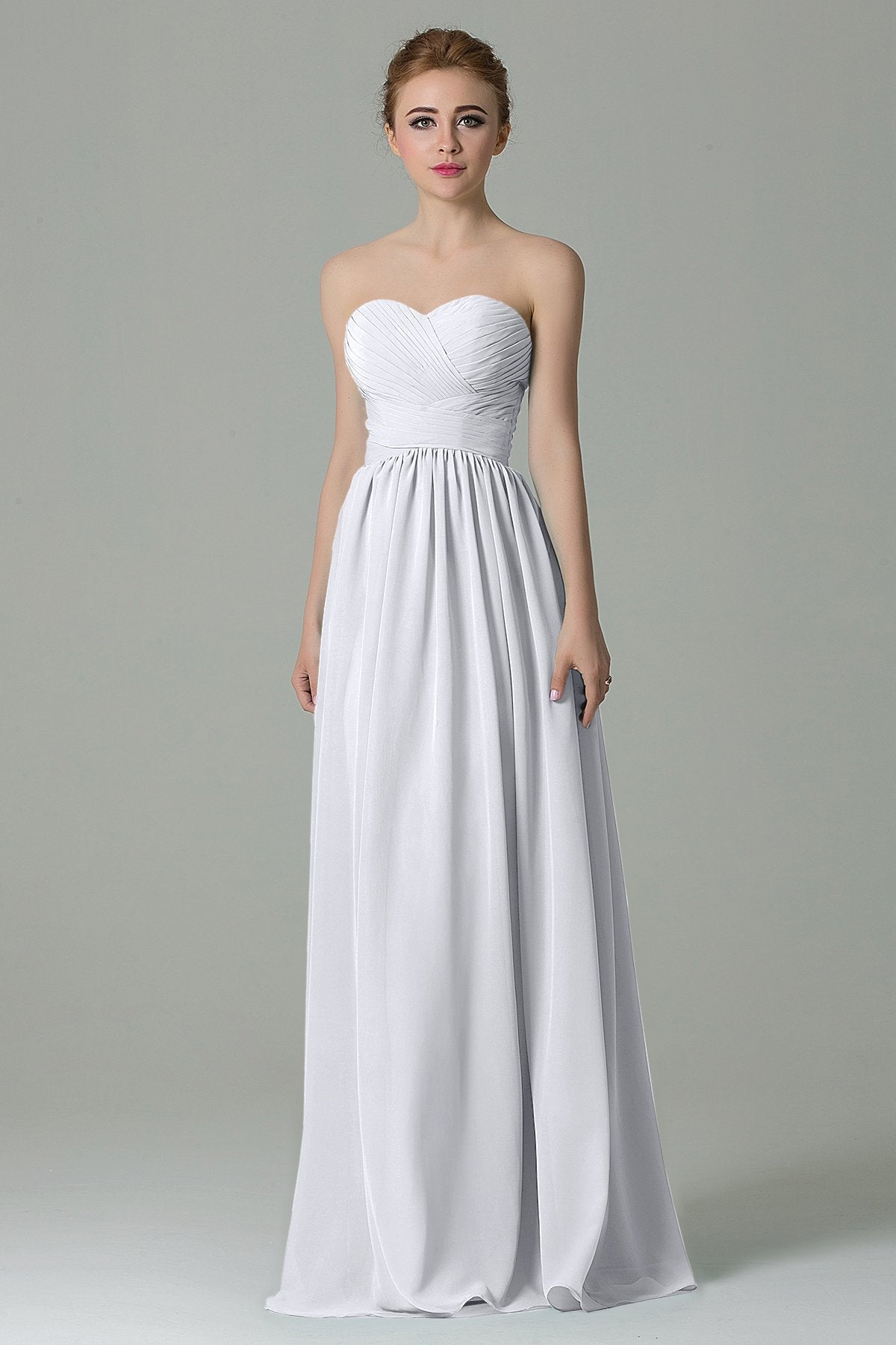 COCOMELODY Sheath Floor Length Chiffon Bridesmaid Dress COZF1500C 