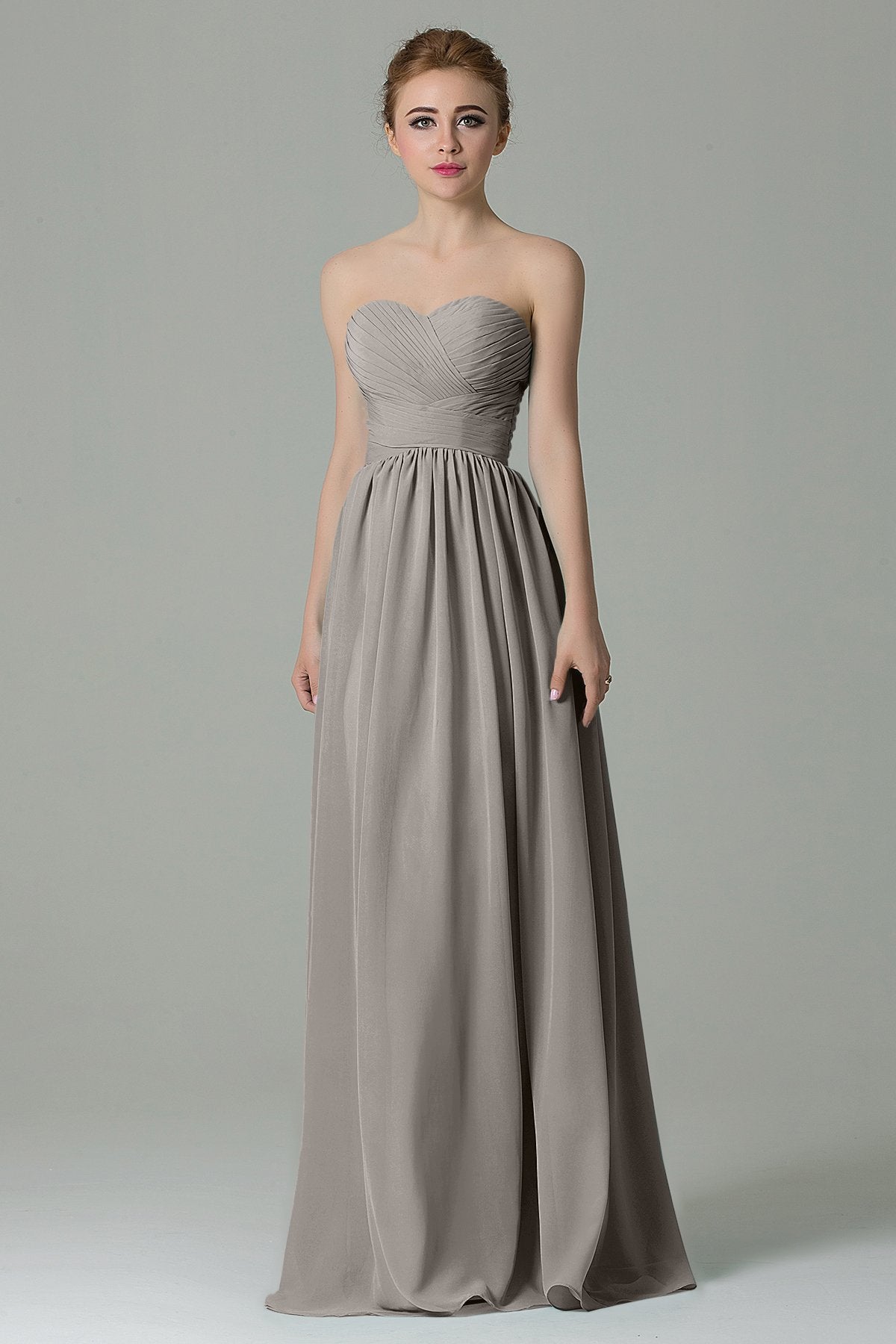 COCOMELODY Sheath Floor Length Chiffon Bridesmaid Dress COZF1500C 