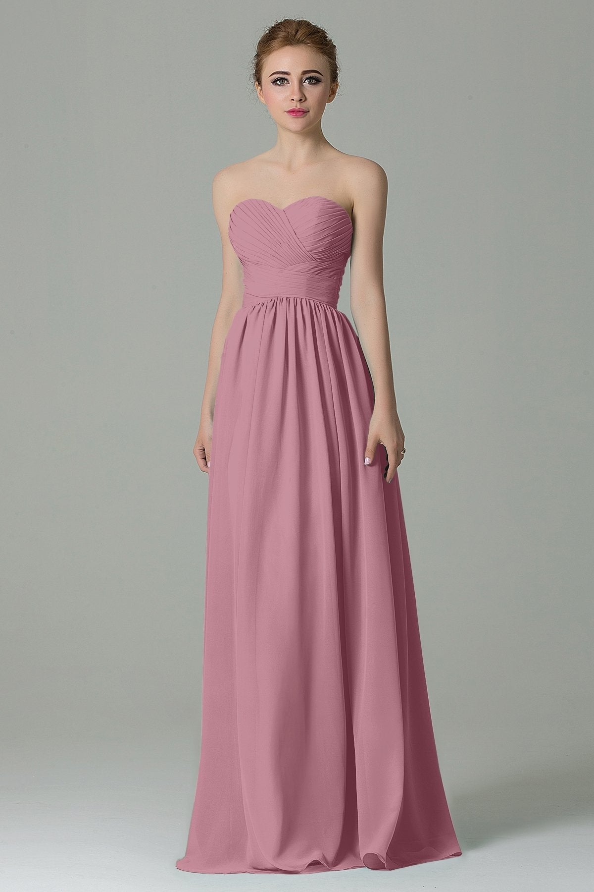 COCOMELODY Sheath Floor Length Chiffon Bridesmaid Dress COZF1500C 