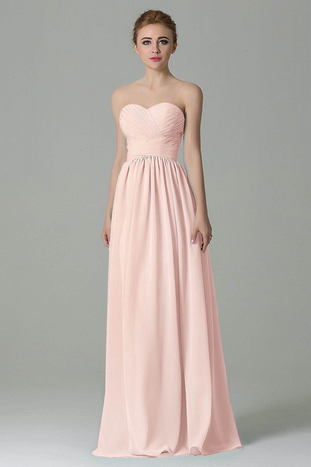 COCOMELODY Sheath Floor Length Chiffon Bridesmaid Dress COZF1500C 