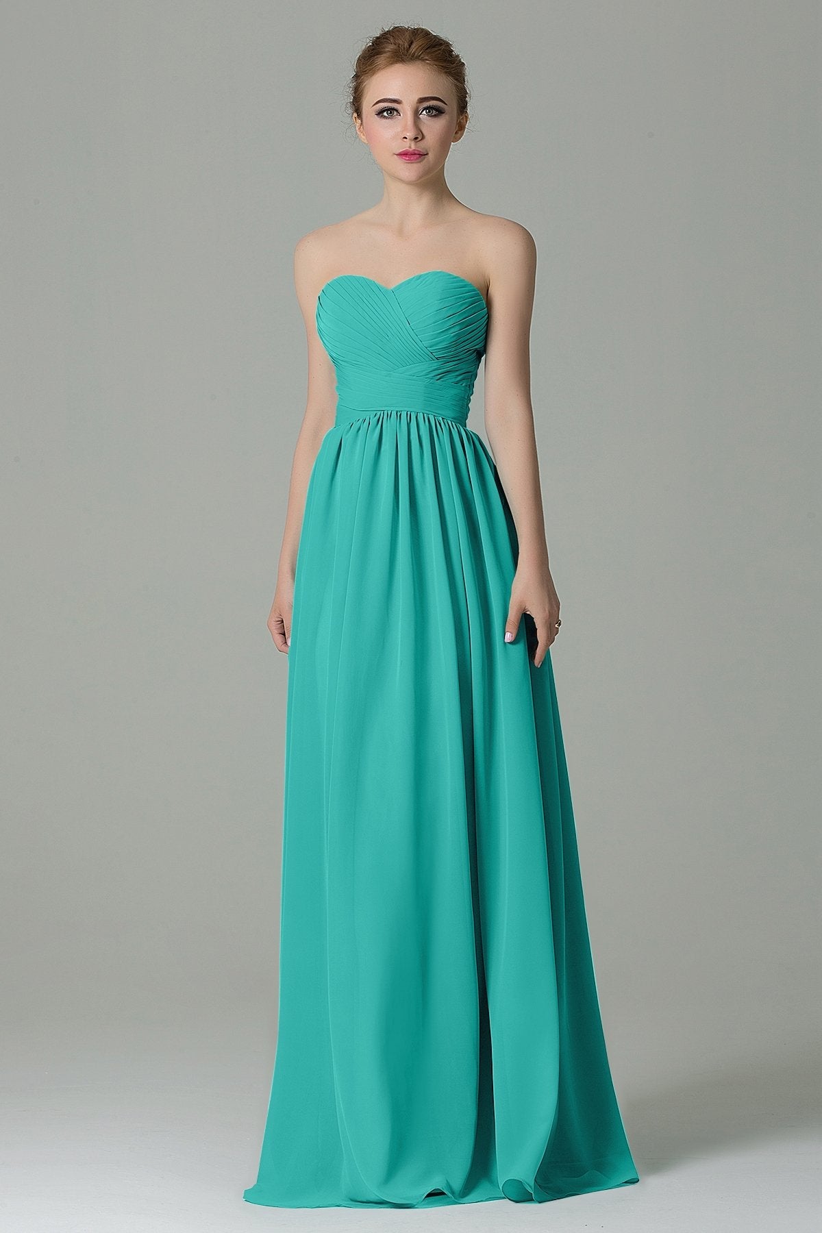 COCOMELODY Sheath Floor Length Chiffon Bridesmaid Dress COZF1500C 