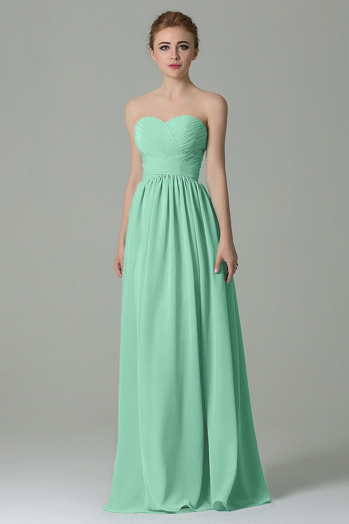 COCOMELODY Sheath Floor Length Chiffon Bridesmaid Dress COZF1500C 