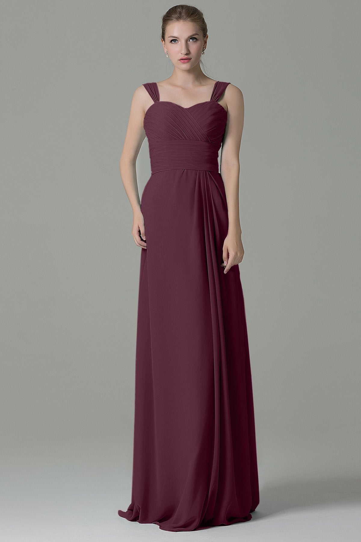 COCOMELODY Sheath Floor Length Chiffon Bridesmaid Dress COZF1500D 