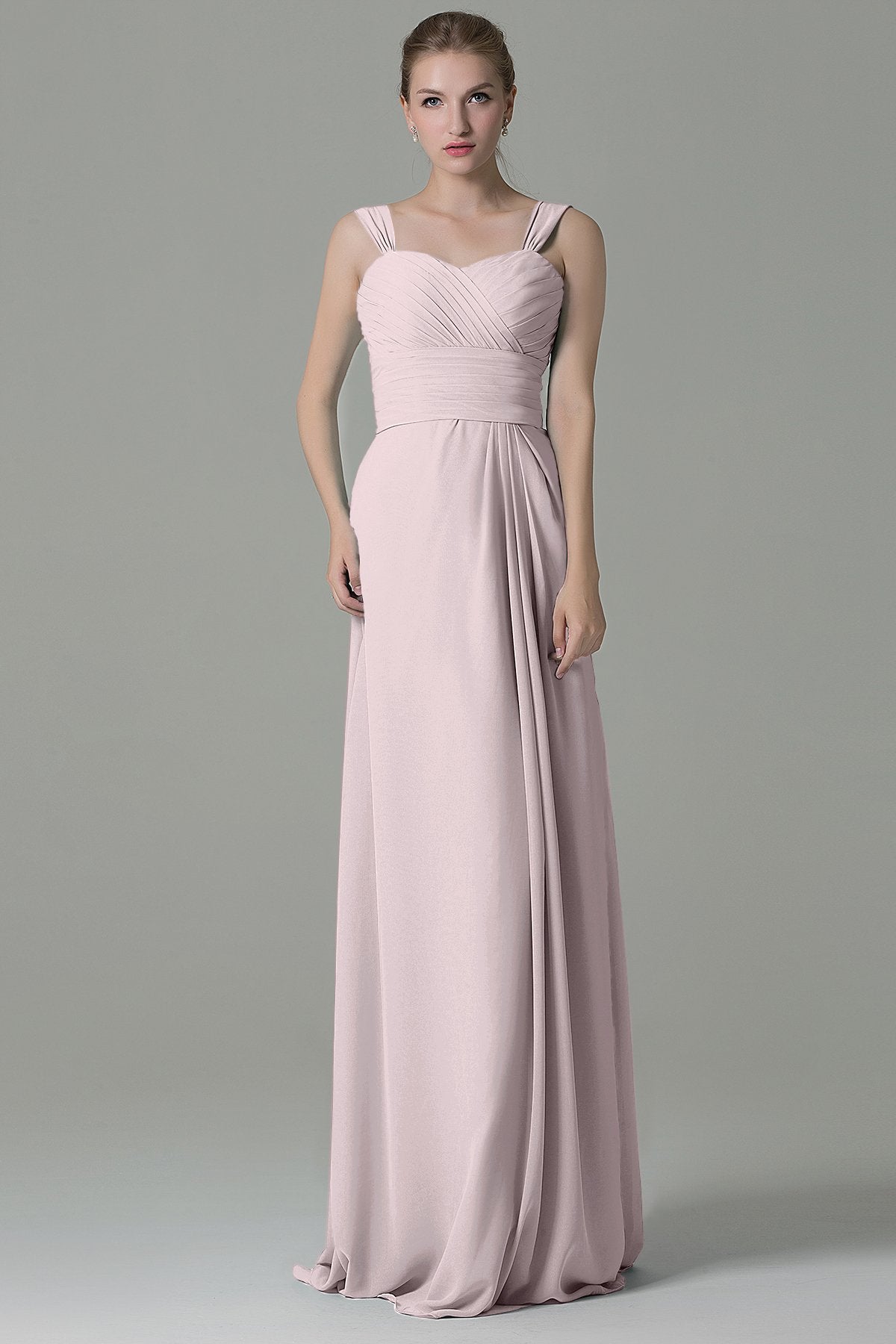 COCOMELODY Sheath Floor Length Chiffon Bridesmaid Dress COZF1500D 