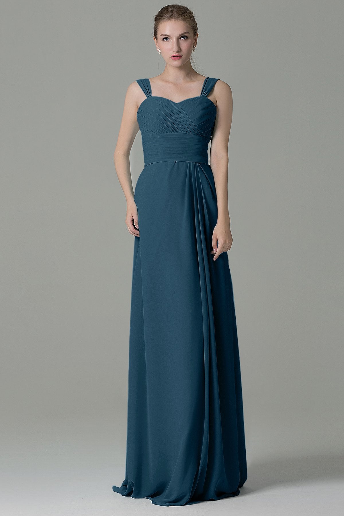 COCOMELODY Sheath Floor Length Chiffon Bridesmaid Dress COZF1500D 