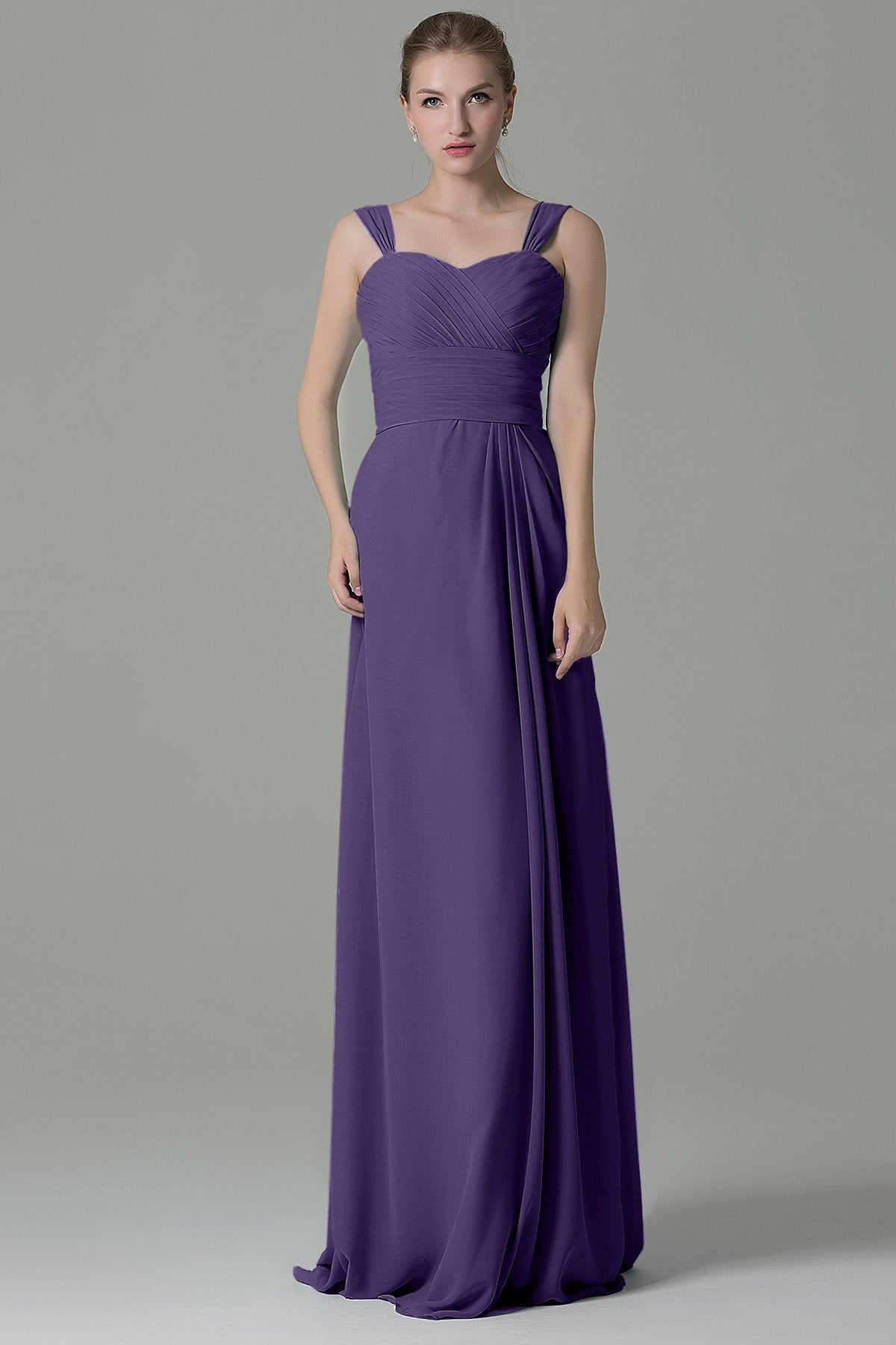 COCOMELODY Sheath Floor Length Chiffon Bridesmaid Dress COZF1500D 