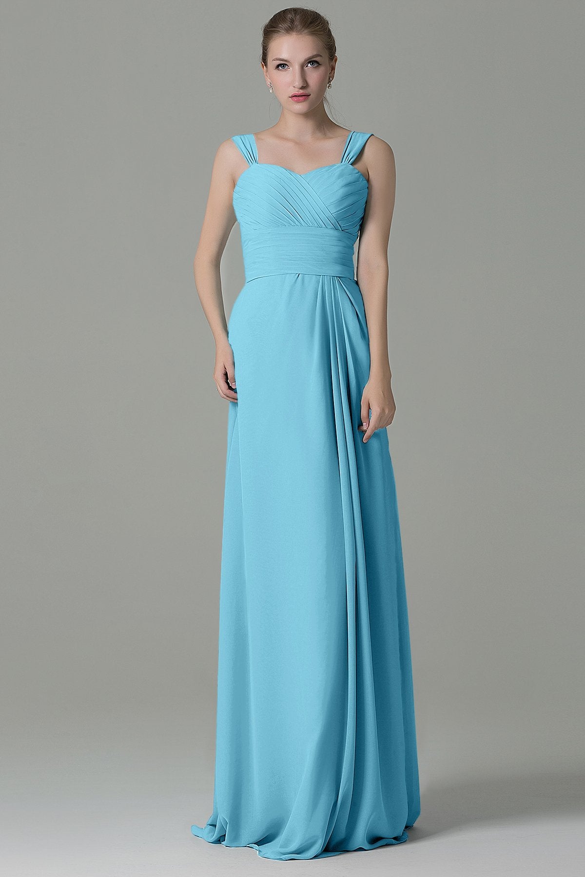 COCOMELODY Sheath Floor Length Chiffon Bridesmaid Dress COZF1500D 