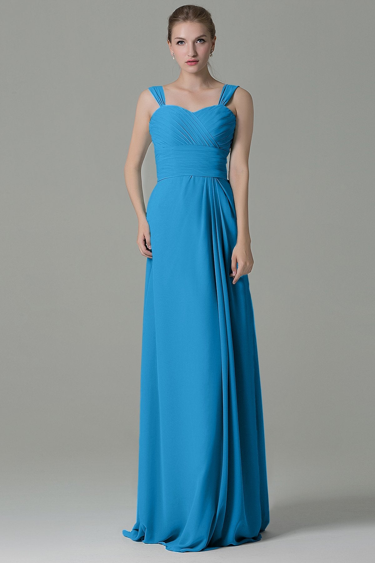 COCOMELODY Sheath Floor Length Chiffon Bridesmaid Dress COZF1500D 