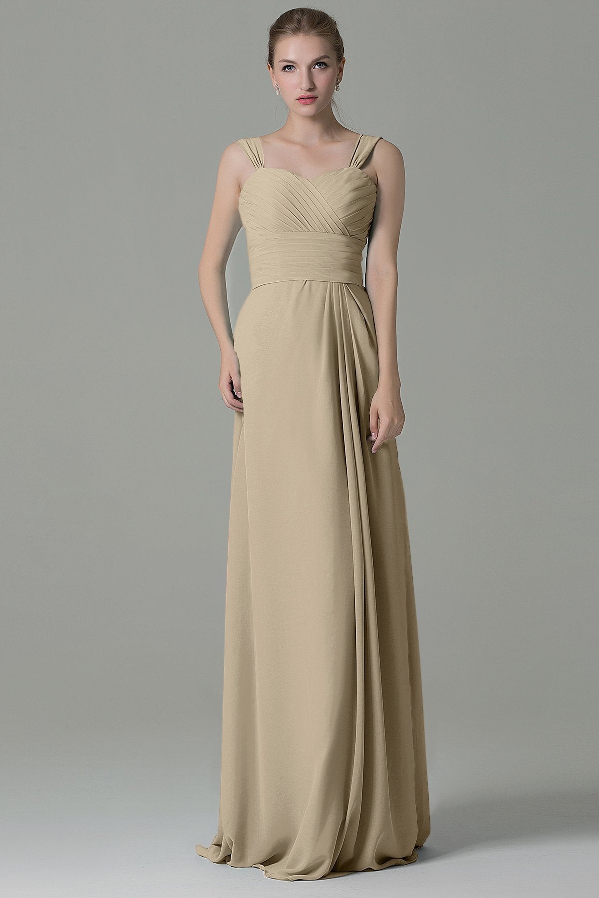 COCOMELODY Sheath Floor Length Chiffon Bridesmaid Dress COZF1500D 