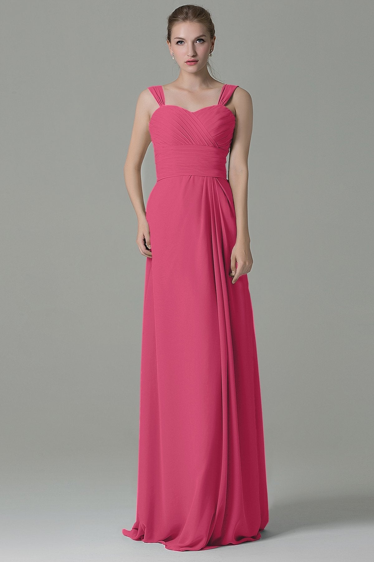 COCOMELODY Sheath Floor Length Chiffon Bridesmaid Dress COZF1500D 