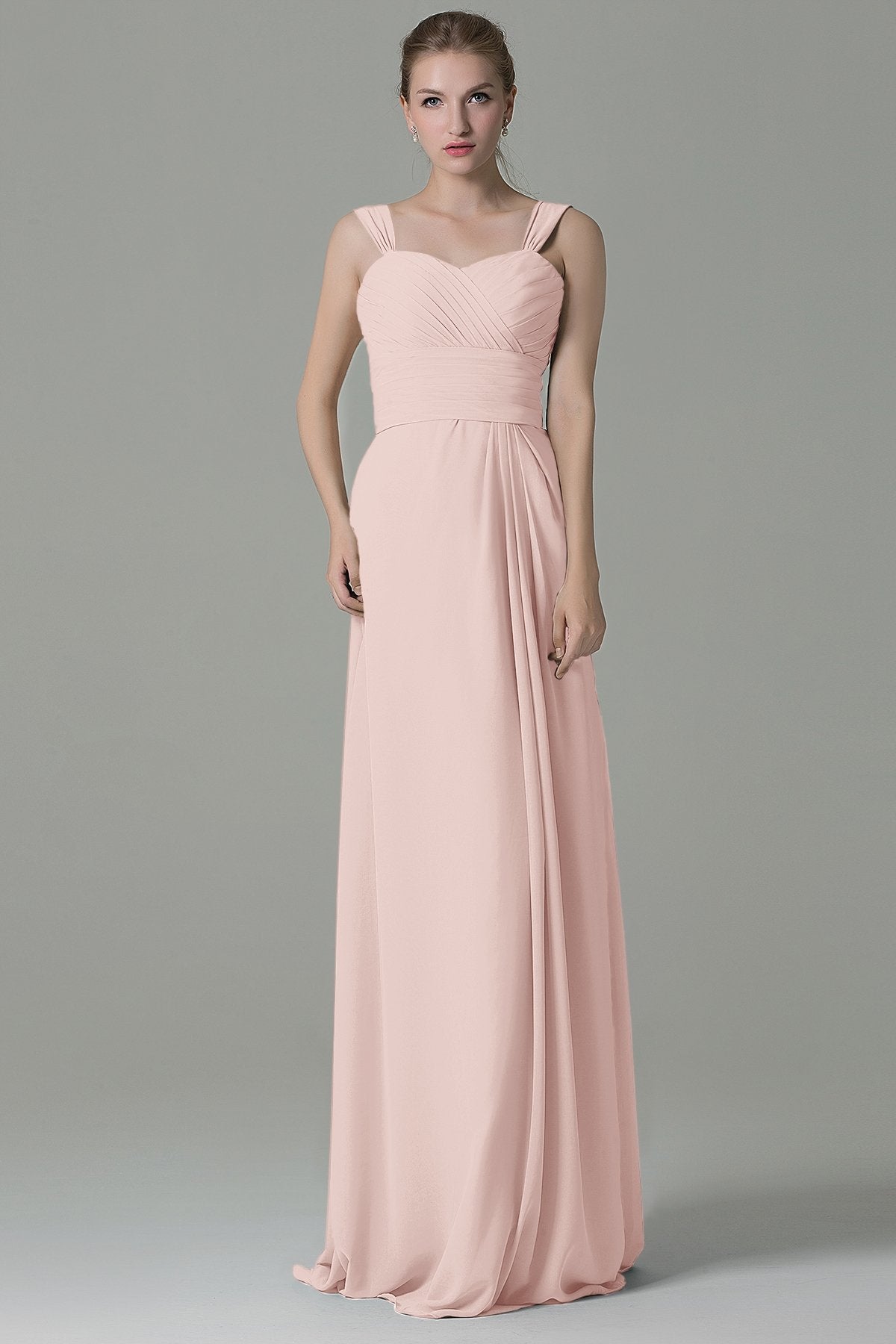 COCOMELODY Sheath Floor Length Chiffon Bridesmaid Dress COZF1500D 