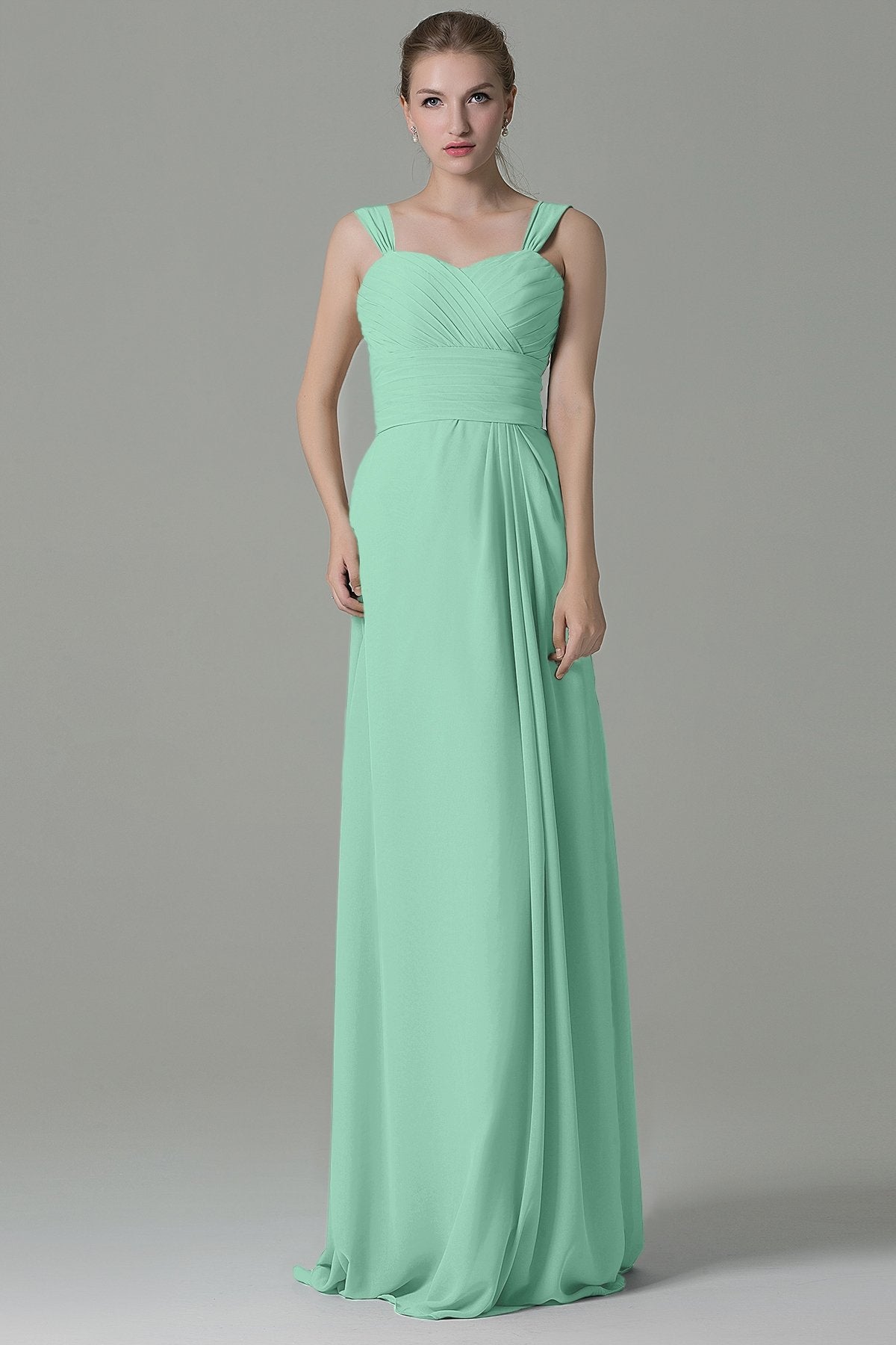 COCOMELODY Sheath Floor Length Chiffon Bridesmaid Dress COZF1500D 