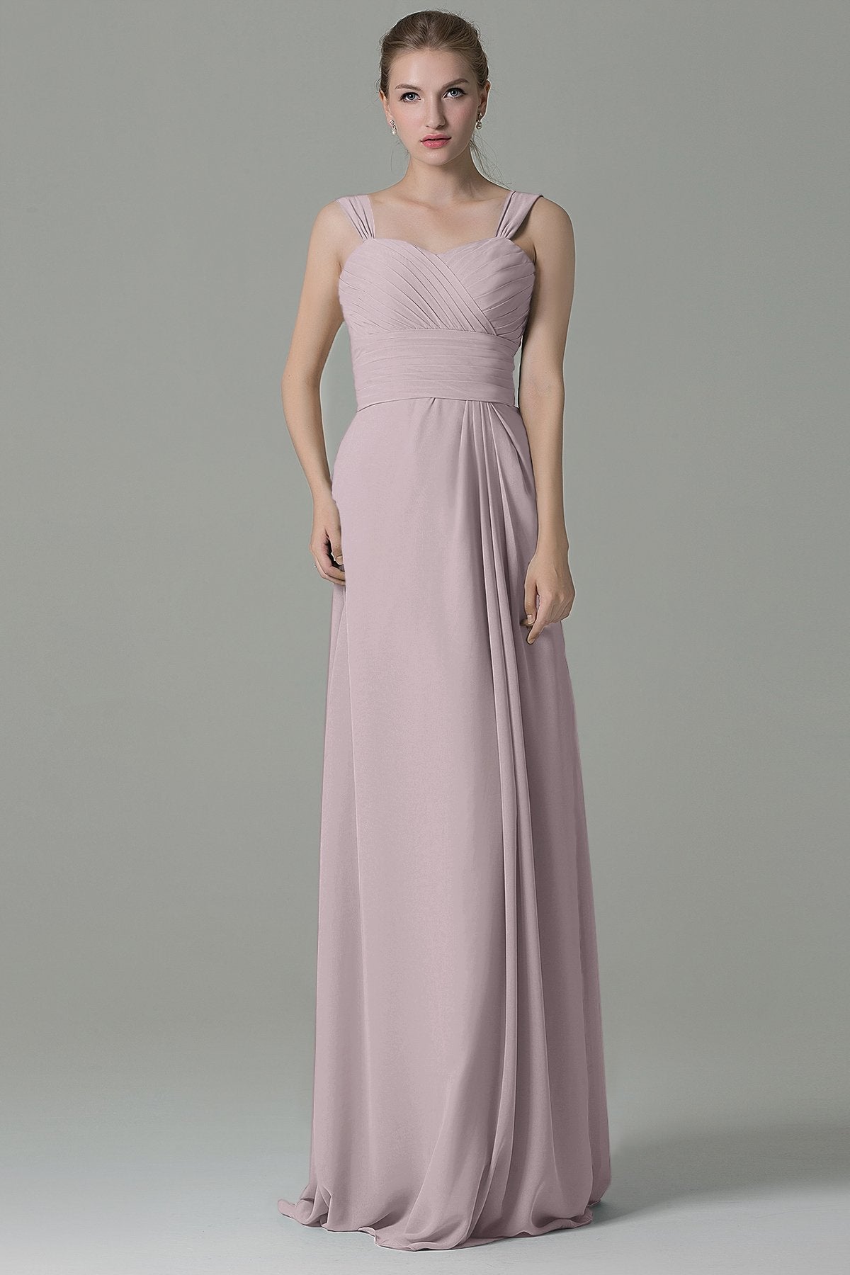 COCOMELODY Sheath Floor Length Chiffon Bridesmaid Dress COZF1500D 