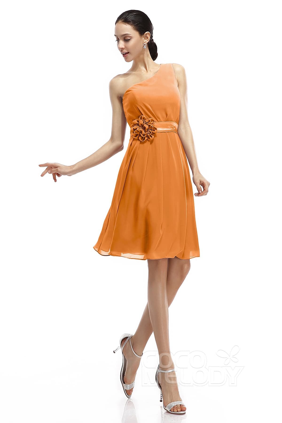 COCOMELODY A-Line Knee Length Chiffon Bridesmaid Dresses COZK1400D 