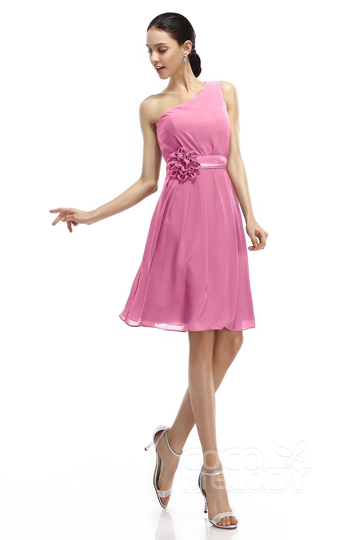 COCOMELODY A-Line Knee Length Chiffon Bridesmaid Dresses COZK1400D 