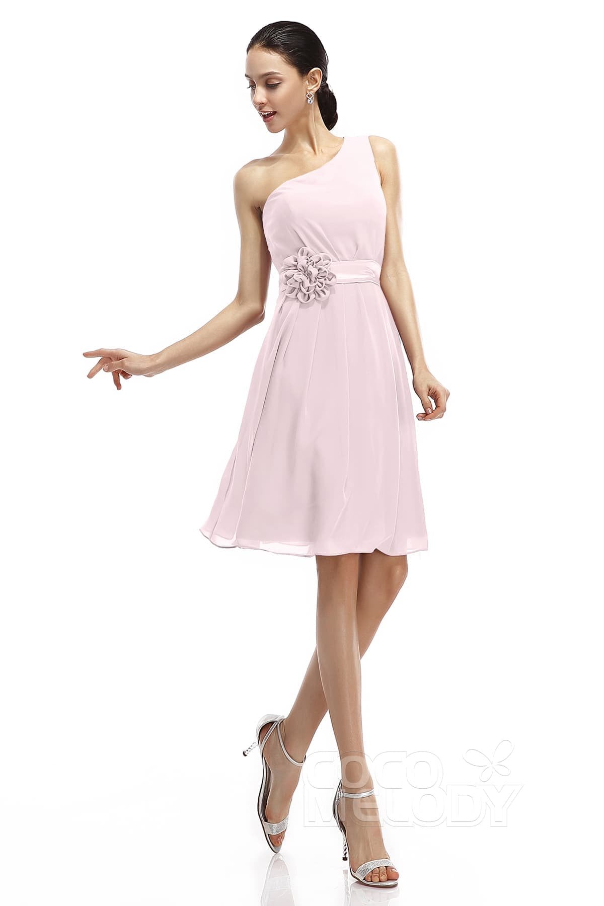 COCOMELODY A-Line Knee Length Chiffon Bridesmaid Dresses COZK1400D 