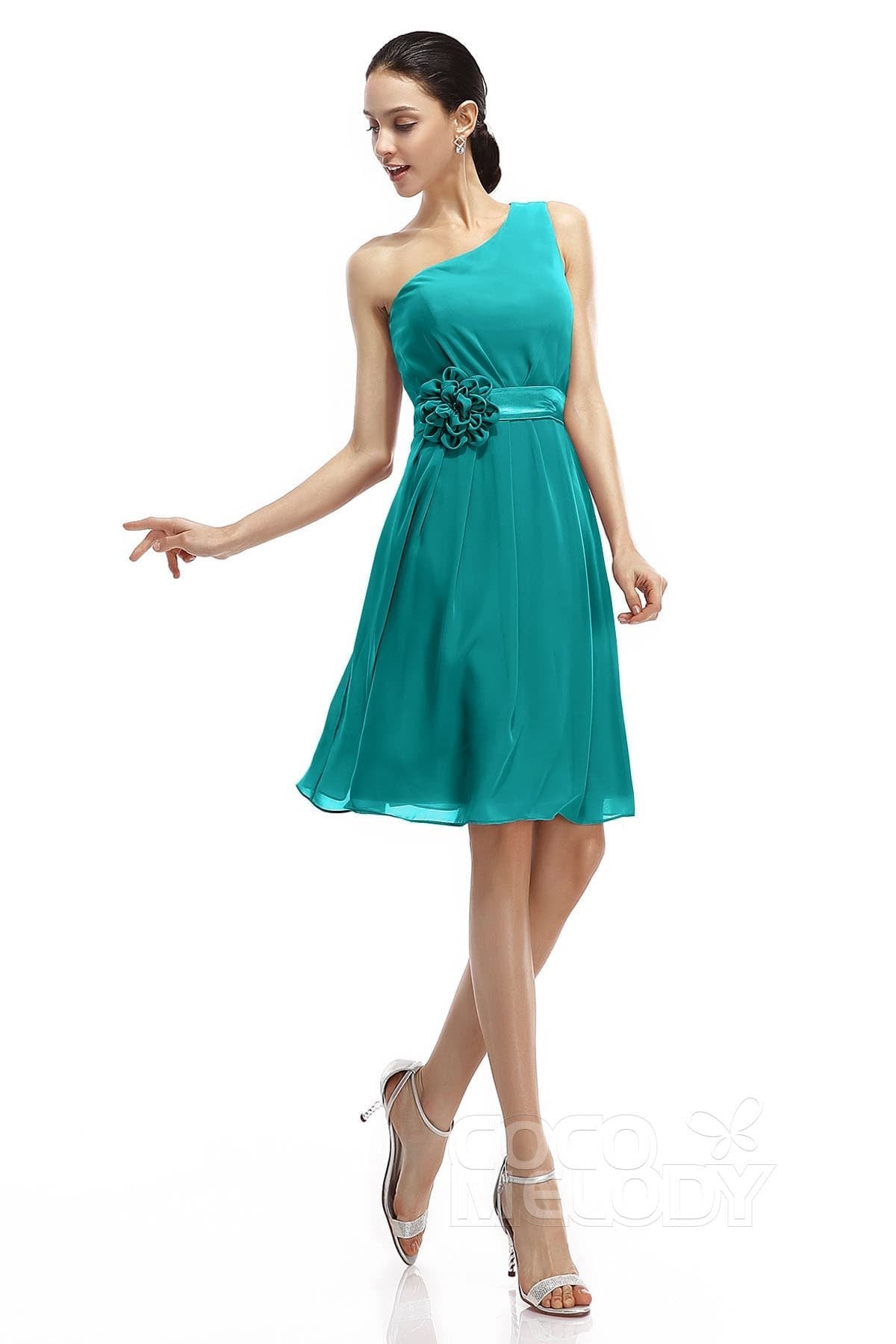 COCOMELODY A-Line Knee Length Chiffon Bridesmaid Dresses COZK1400D 