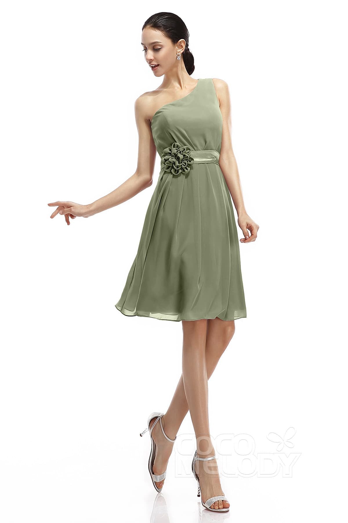 COCOMELODY A-Line Knee Length Chiffon Bridesmaid Dresses COZK1400D 