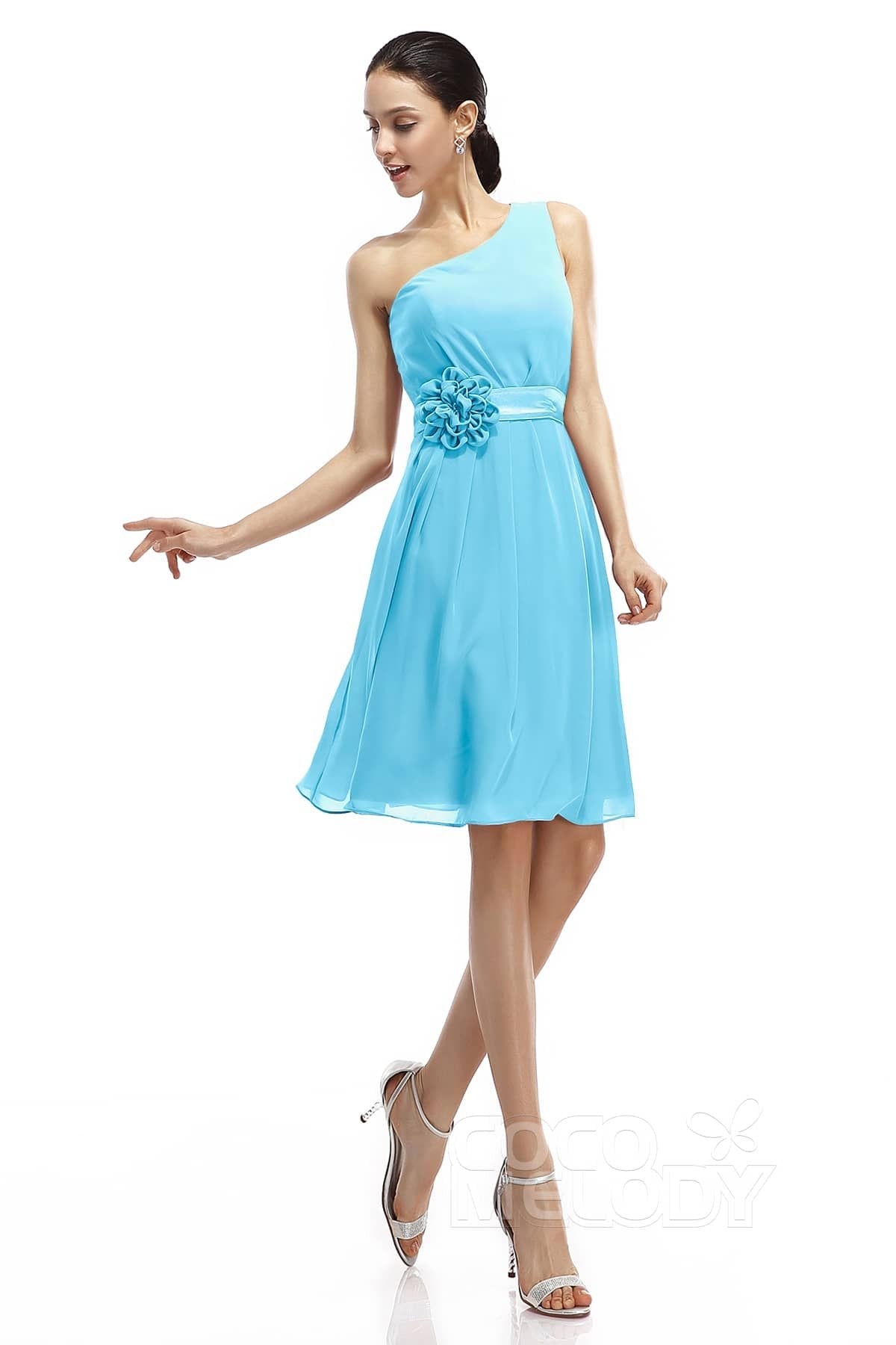 COCOMELODY A-Line Knee Length Chiffon Bridesmaid Dresses COZK1400D 