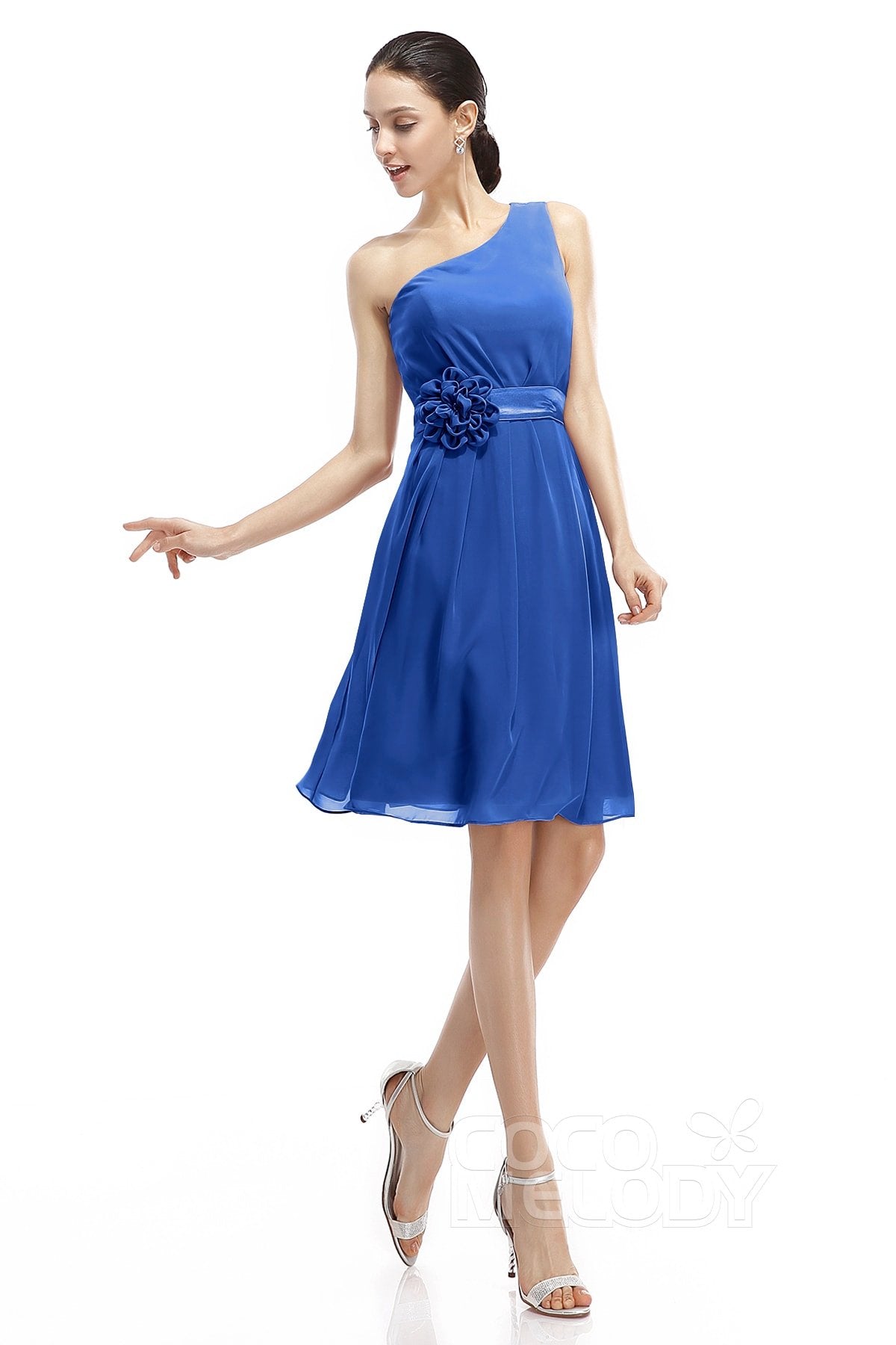 COCOMELODY A-Line Knee Length Chiffon Bridesmaid Dresses COZK1400D 