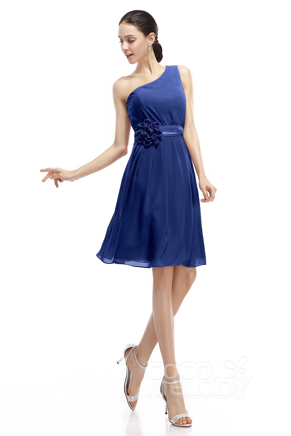 COCOMELODY A-Line Knee Length Chiffon Bridesmaid Dresses COZK1400D 