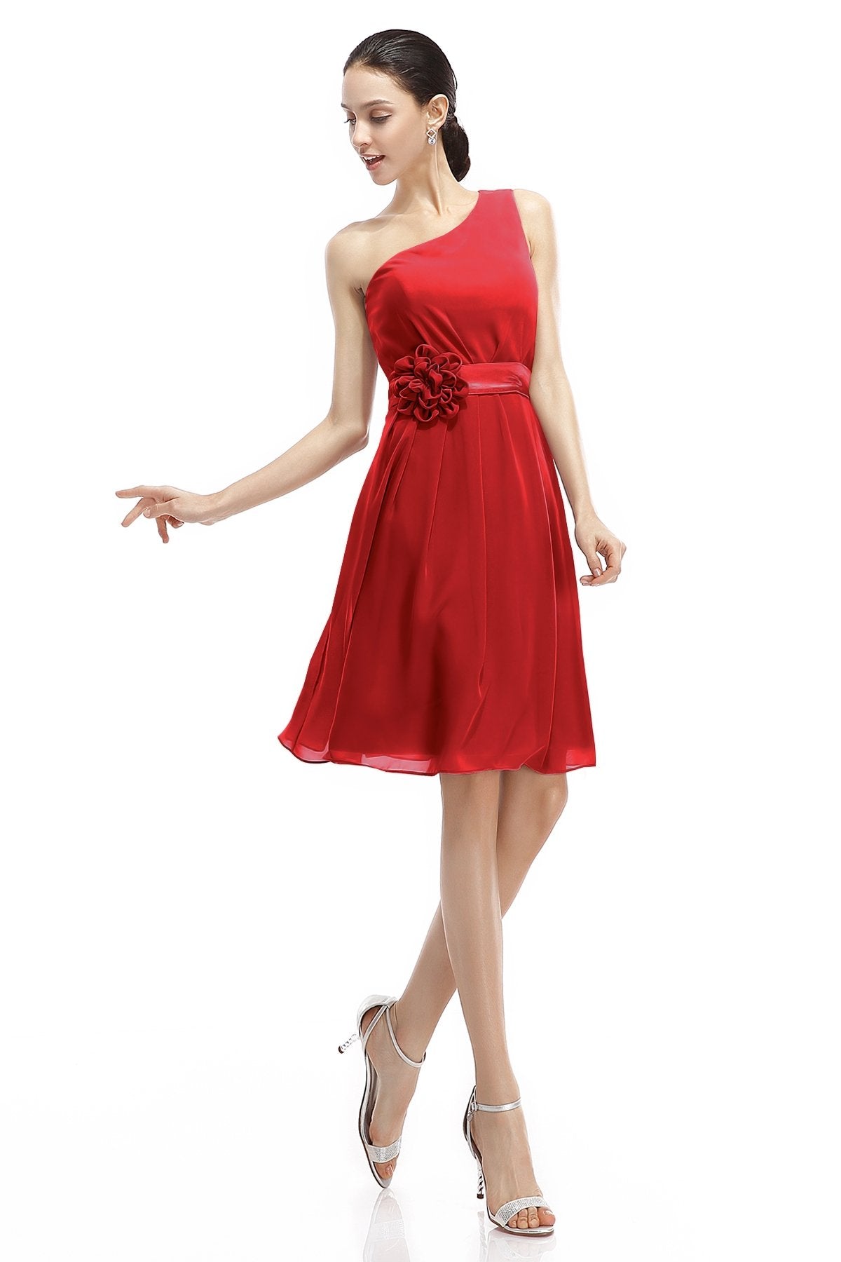 COCOMELODY A-Line Knee Length Chiffon Bridesmaid Dresses COZK1400D 