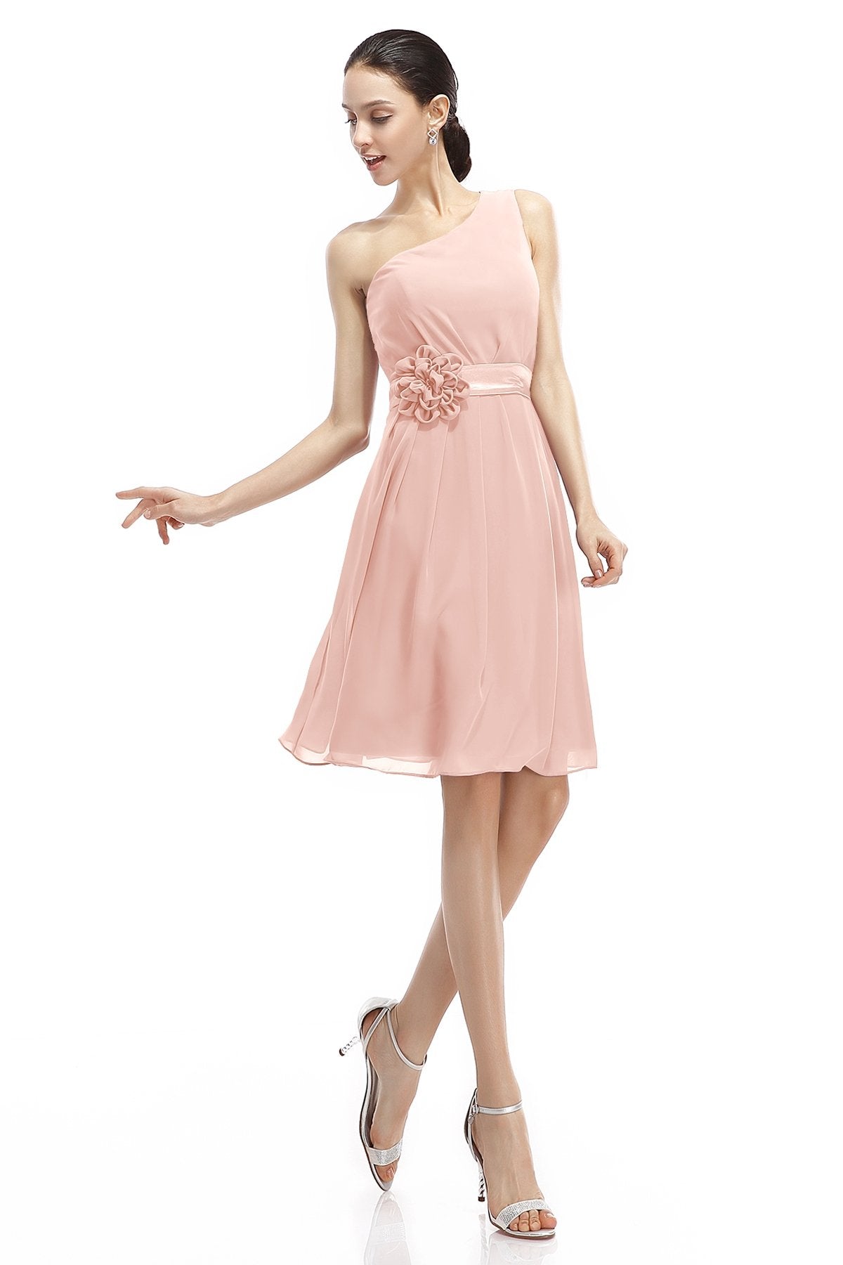 COCOMELODY A-Line Knee Length Chiffon Bridesmaid Dresses COZK1400D 