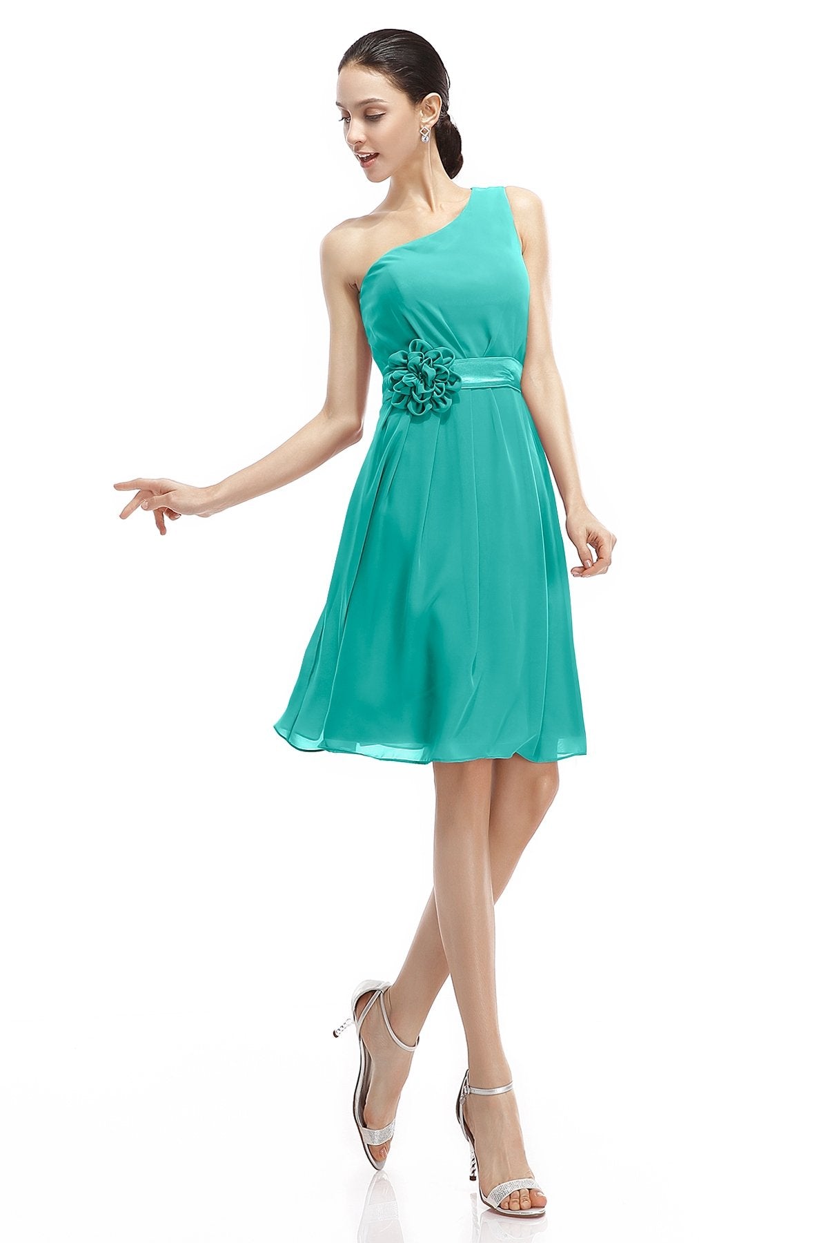 COCOMELODY A-Line Knee Length Chiffon Bridesmaid Dresses COZK1400D 