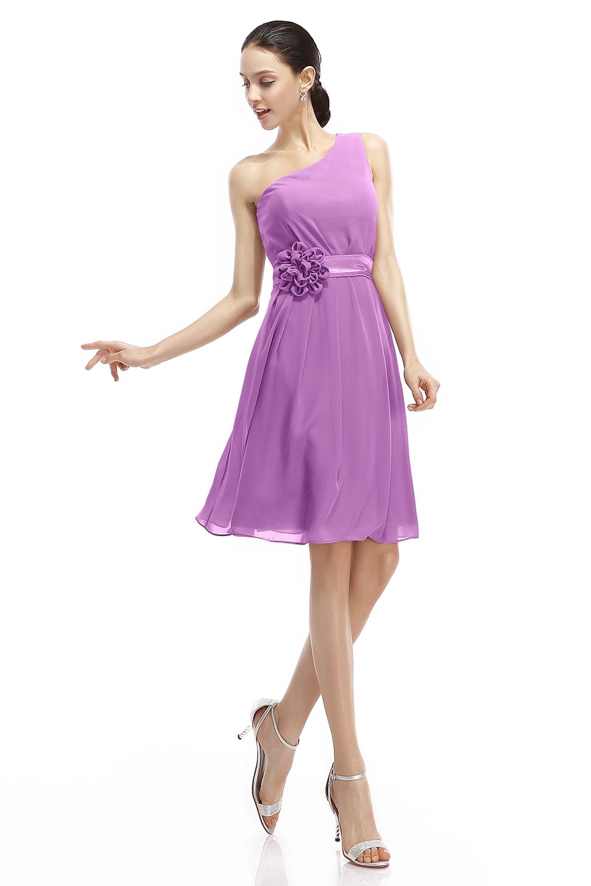 COCOMELODY A-Line Knee Length Chiffon Bridesmaid Dresses COZK1400D 