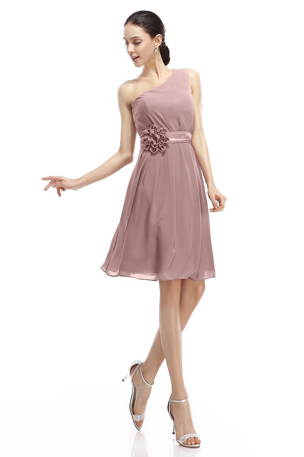 COCOMELODY A-Line Knee Length Chiffon Bridesmaid Dresses COZK1400D 