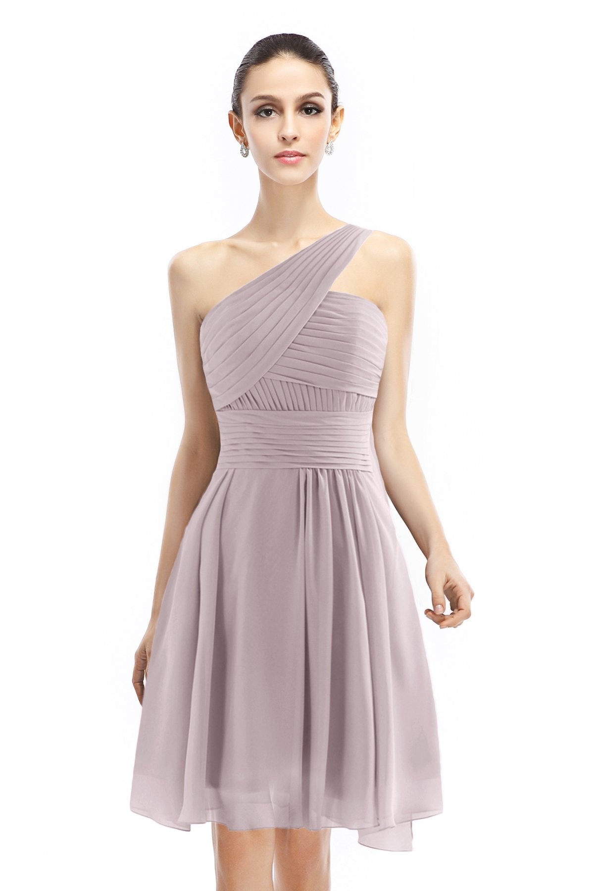 COCOMELODY A-Line Knee Length Chiffon Bridesmaid Dress COZK1401C 