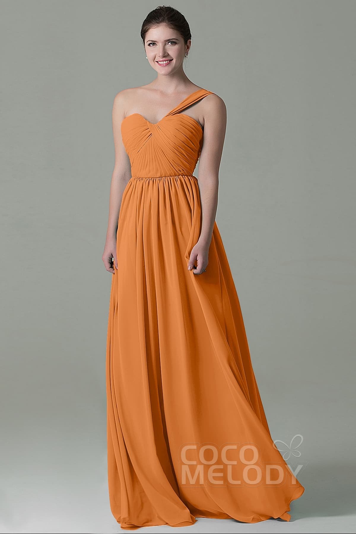 COCOMELODY Sheath Floor Length Chiffon Bridesmaid Dress COZK15009 