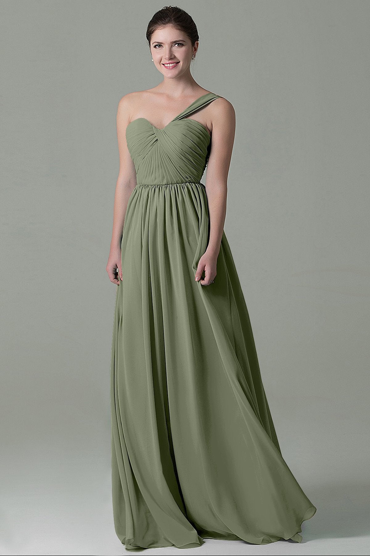 COCOMELODY Sheath Floor Length Chiffon Bridesmaid Dress COZK15009 