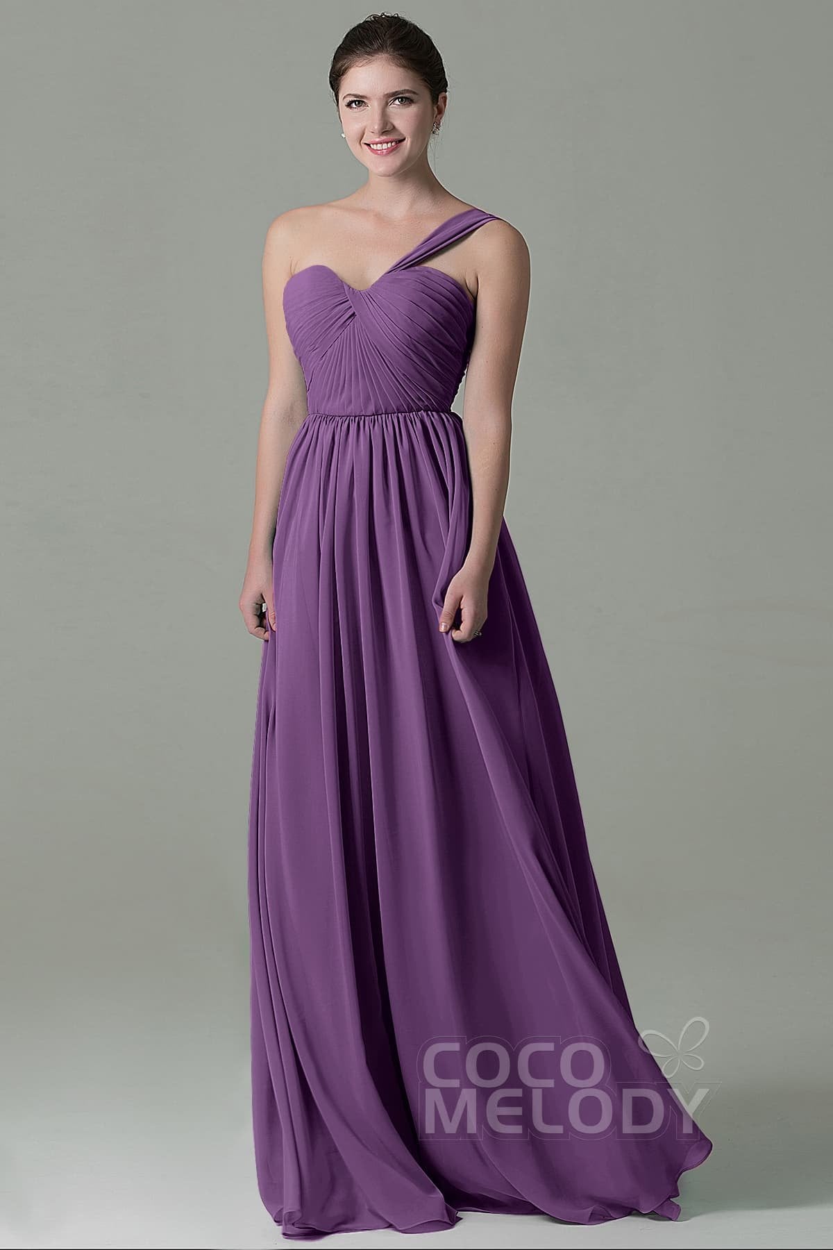 COCOMELODY Sheath Floor Length Chiffon Bridesmaid Dress COZK15009 