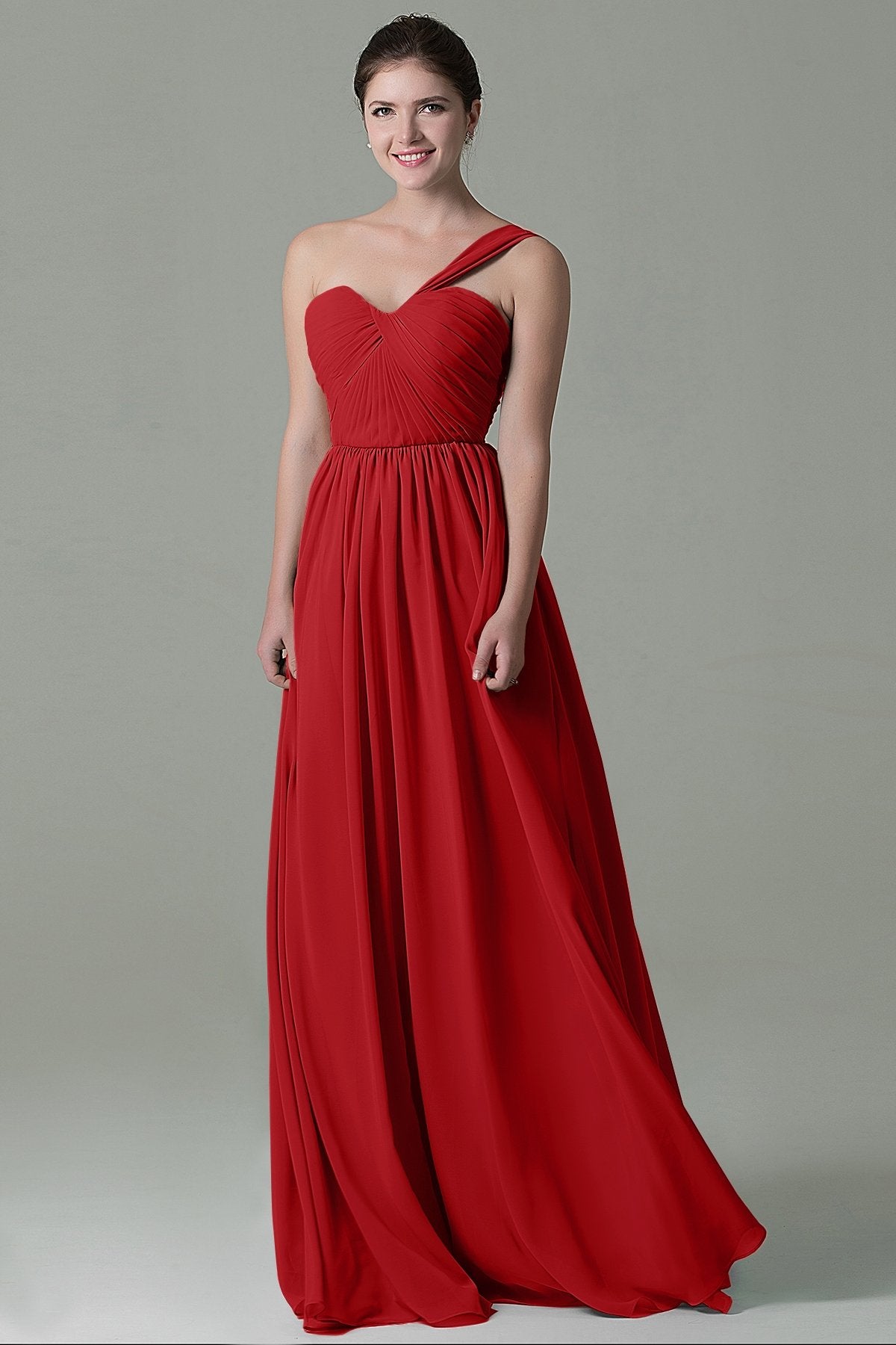 COCOMELODY Sheath Floor Length Chiffon Bridesmaid Dress COZK15009 