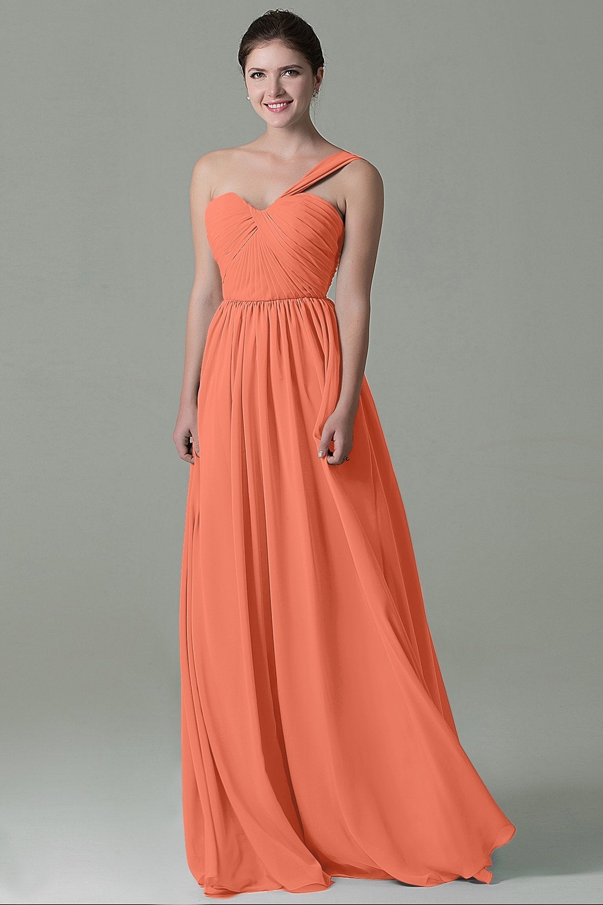 COCOMELODY Sheath Floor Length Chiffon Bridesmaid Dress COZK15009 