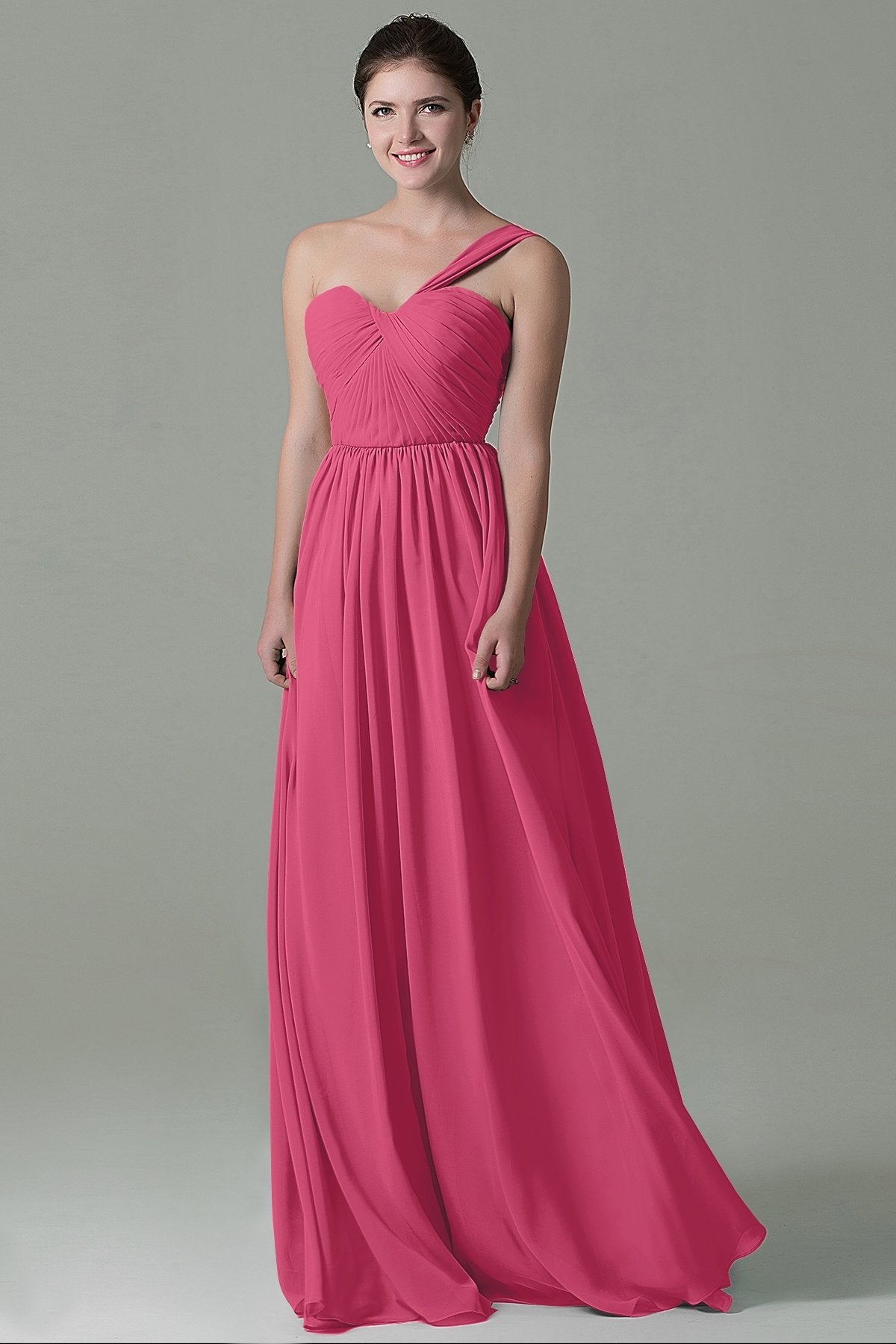 COCOMELODY Sheath Floor Length Chiffon Bridesmaid Dress COZK15009 