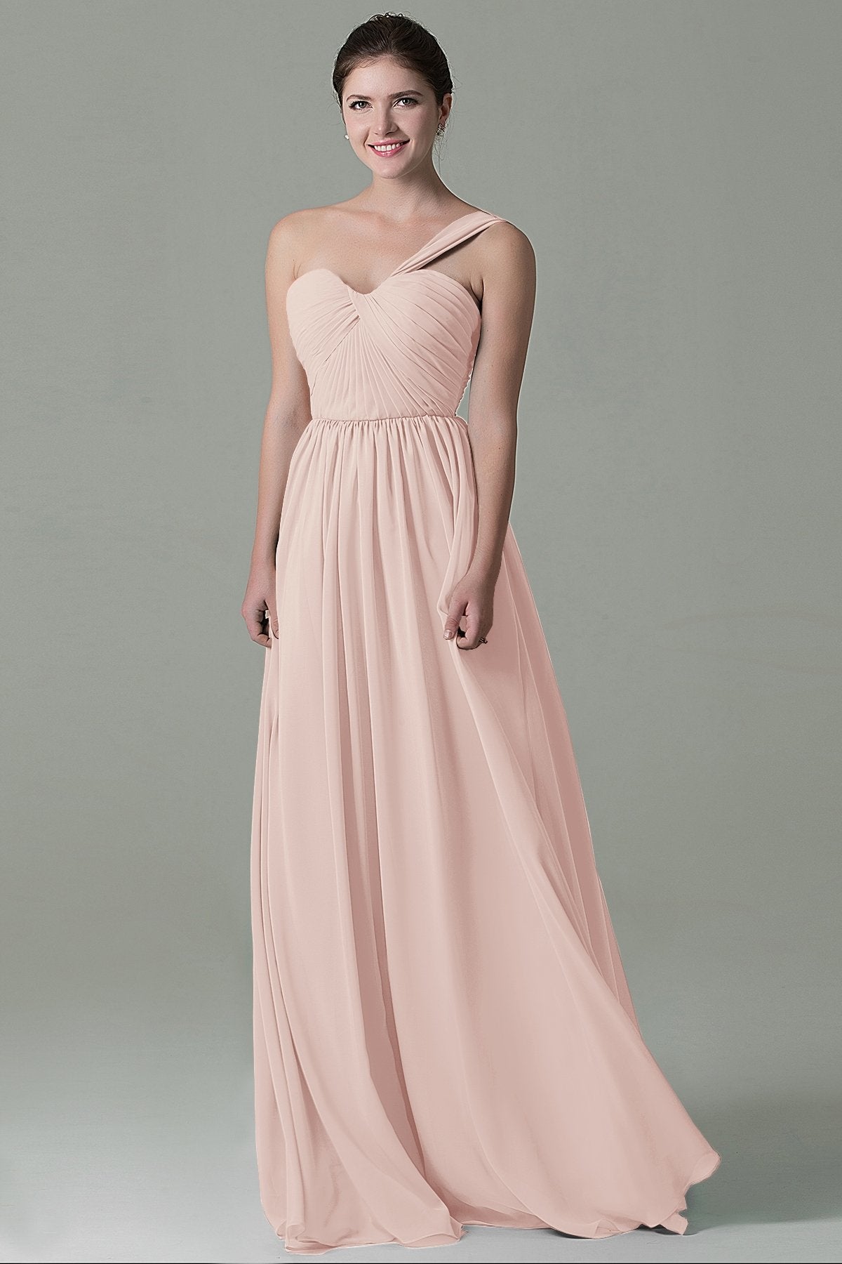 COCOMELODY Sheath Floor Length Chiffon Bridesmaid Dress COZK15009 